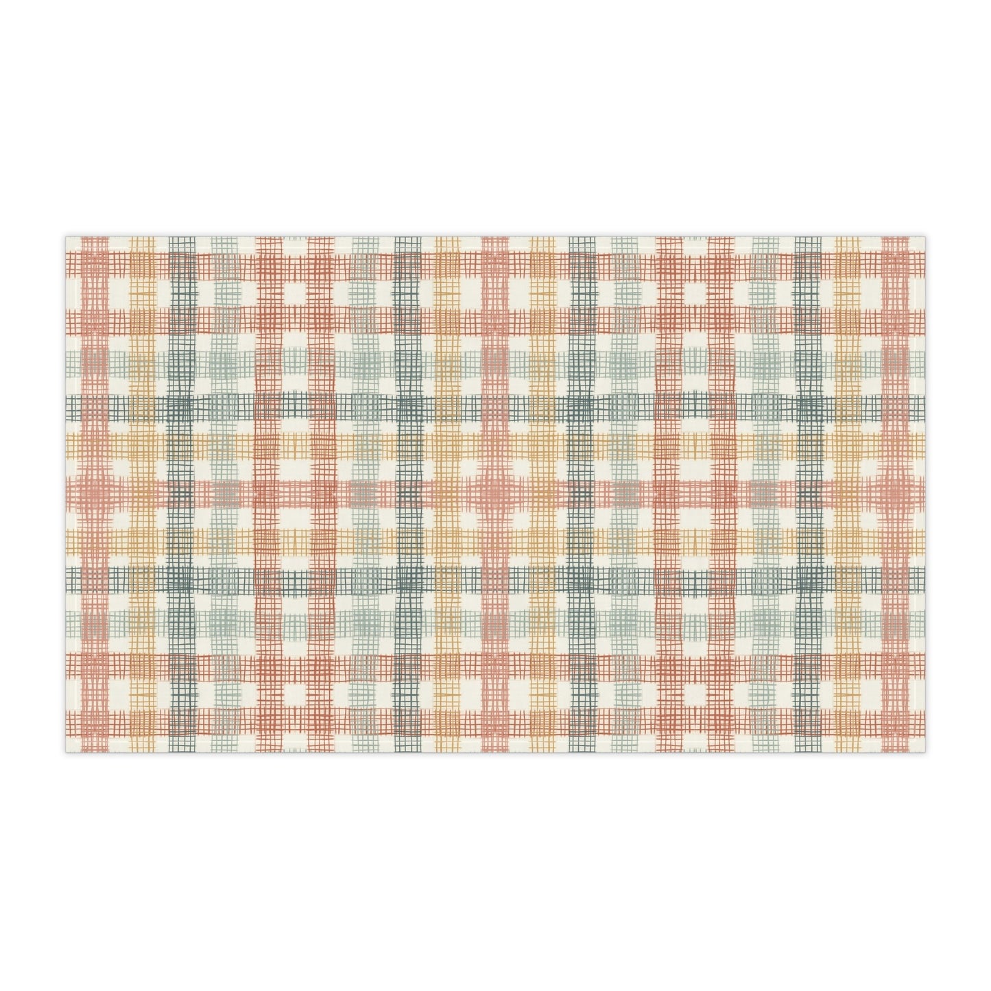 Checkered compliment - 100% Cotton Kitchen Tea Towel from the Native Patches design collection - Solei Designs