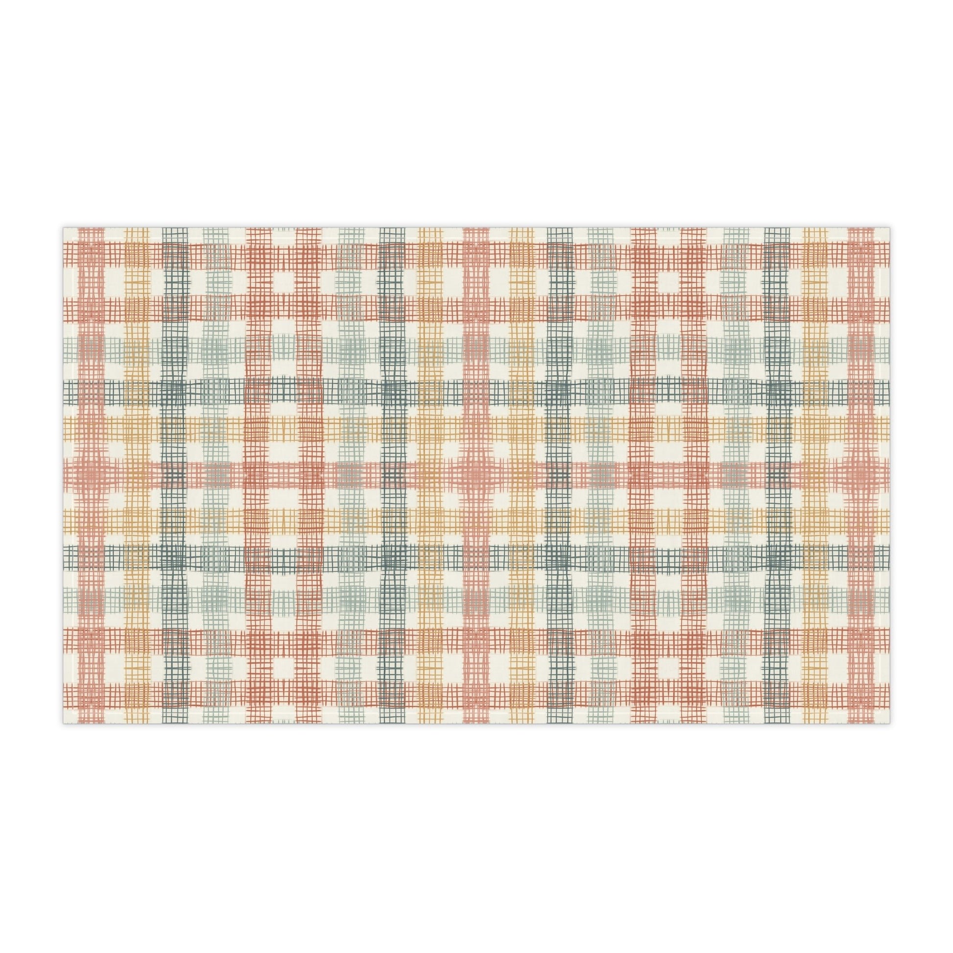 Checkered compliment - 100% Cotton Kitchen Tea Towel from the Native Patches design collection - Solei Designs