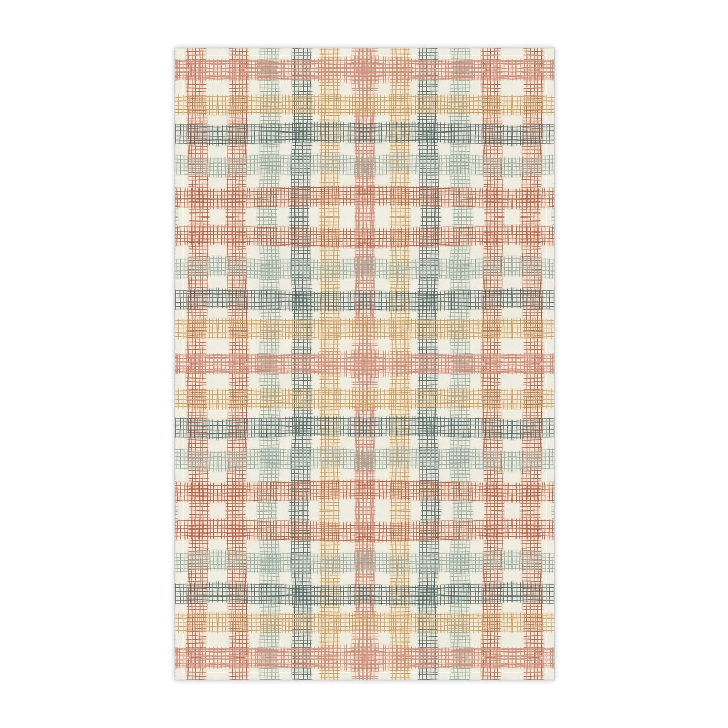 Checkered compliment - 100% Cotton Kitchen Tea Towel from the Native Patches design collection - Solei Designs