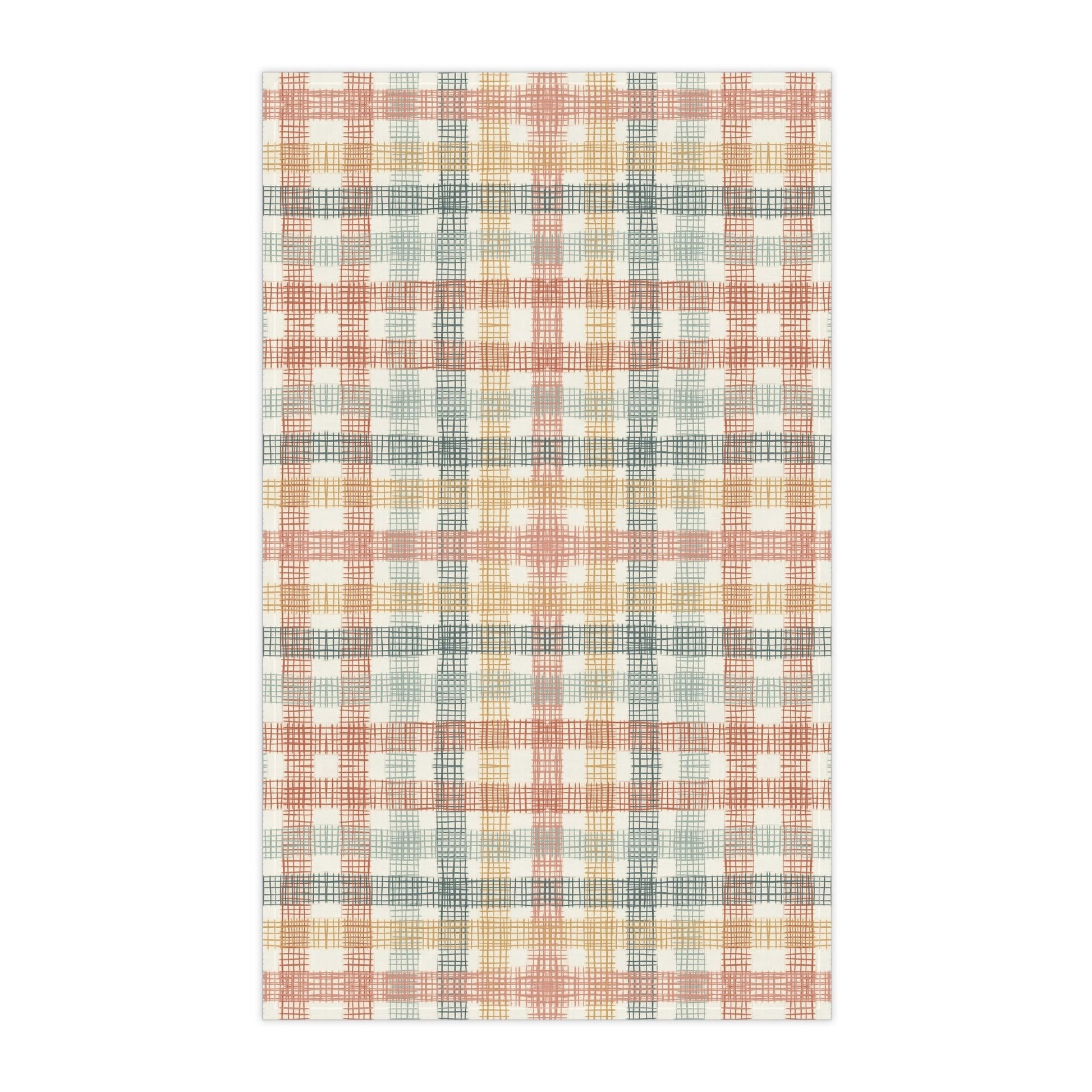 Checkered compliment - 100% Cotton Kitchen Tea Towel from the Native Patches design collection - Solei Designs