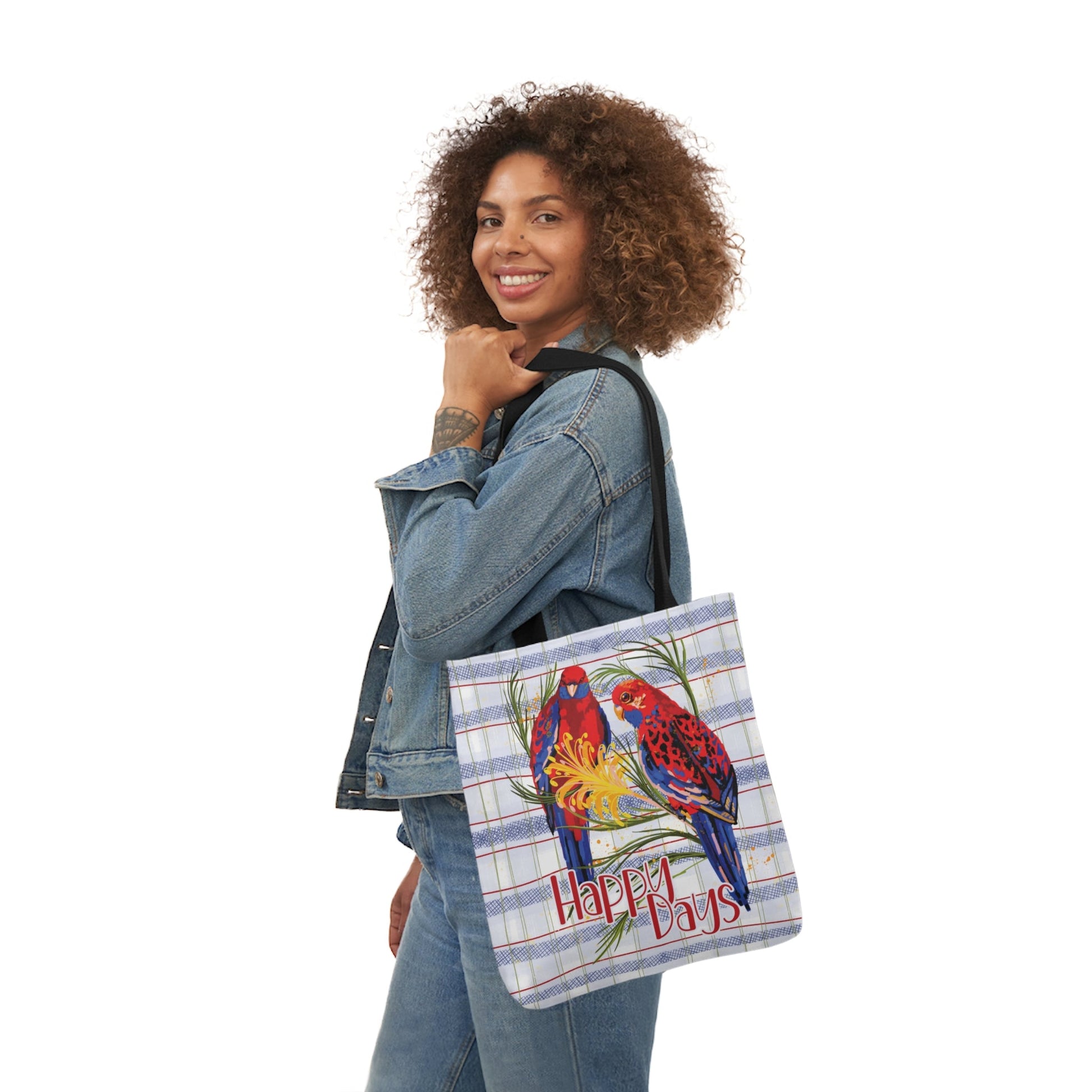 Crimson Rosella custom design Tote Bag - Hand drawn artwork & custom text available - Solei Designs