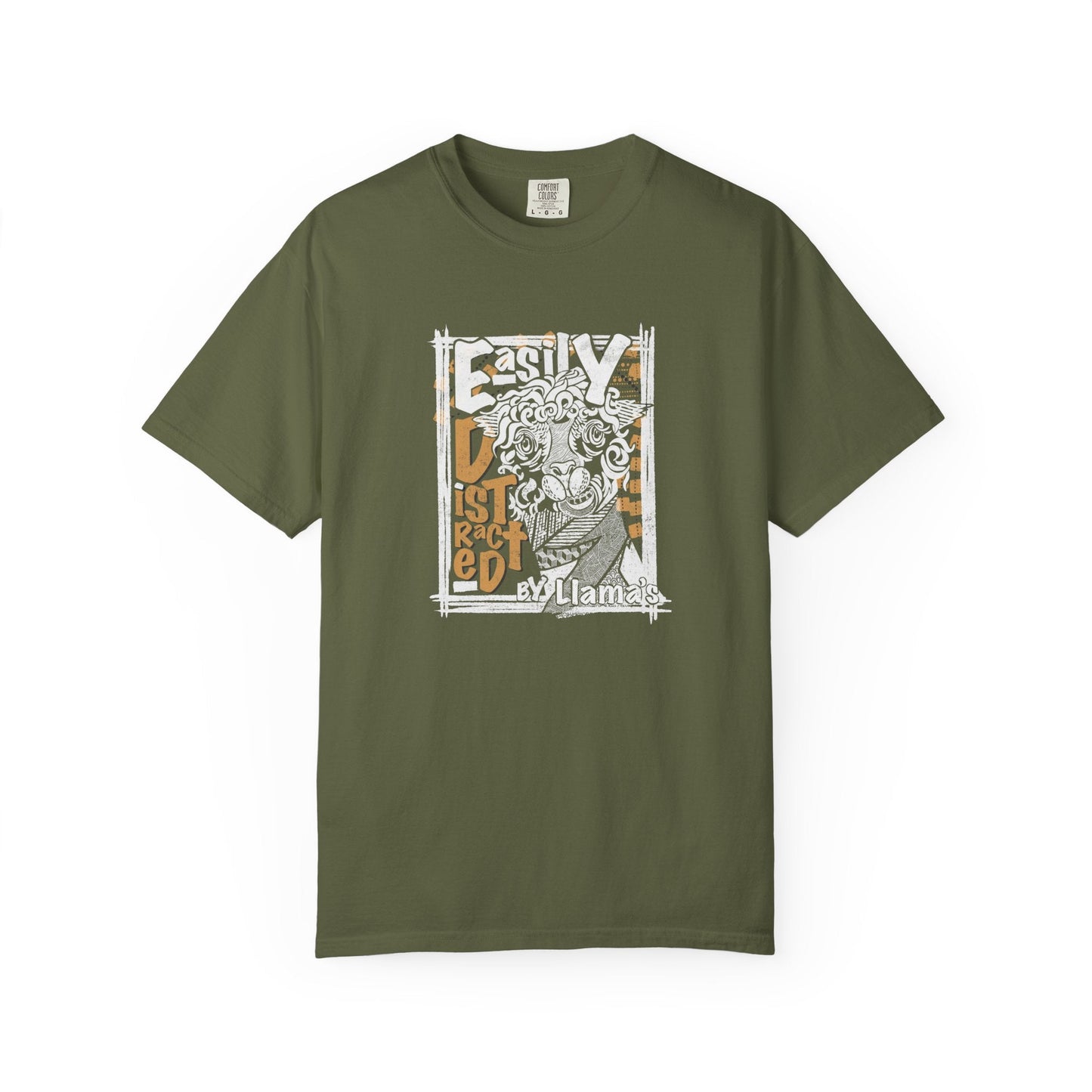 Easily Distracted by Llama's - C1717 Custom Graphic Soft style T Shirt - Solei Designs