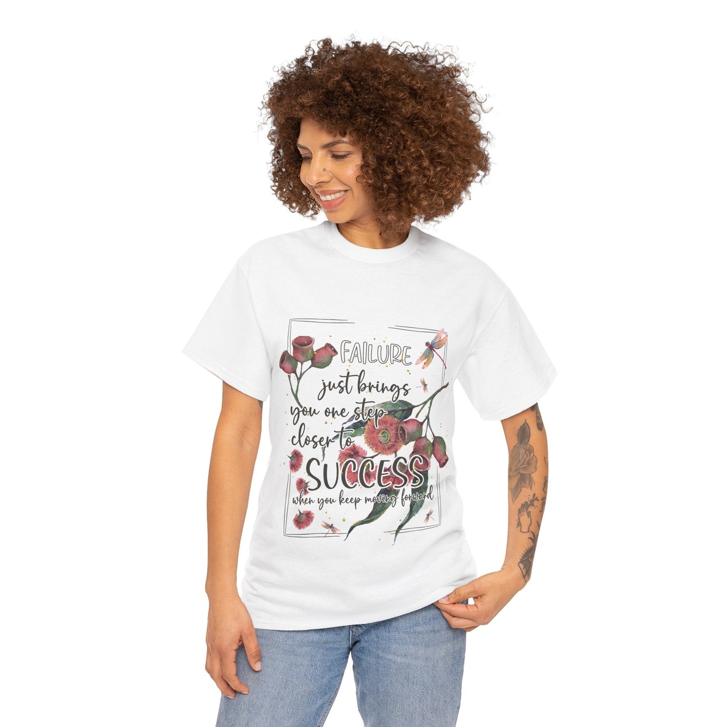 Failure leads to Success gum tree floral graphic t shirt design - custom text available - Solei Designs