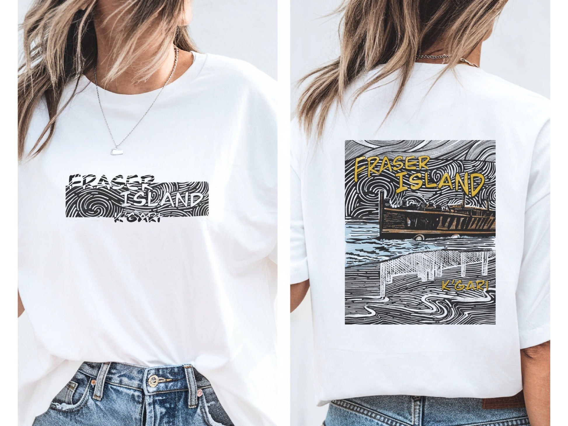 Fraser Island K'Gari hand drawn design - Australian souvenir t shirt - Solei Designs