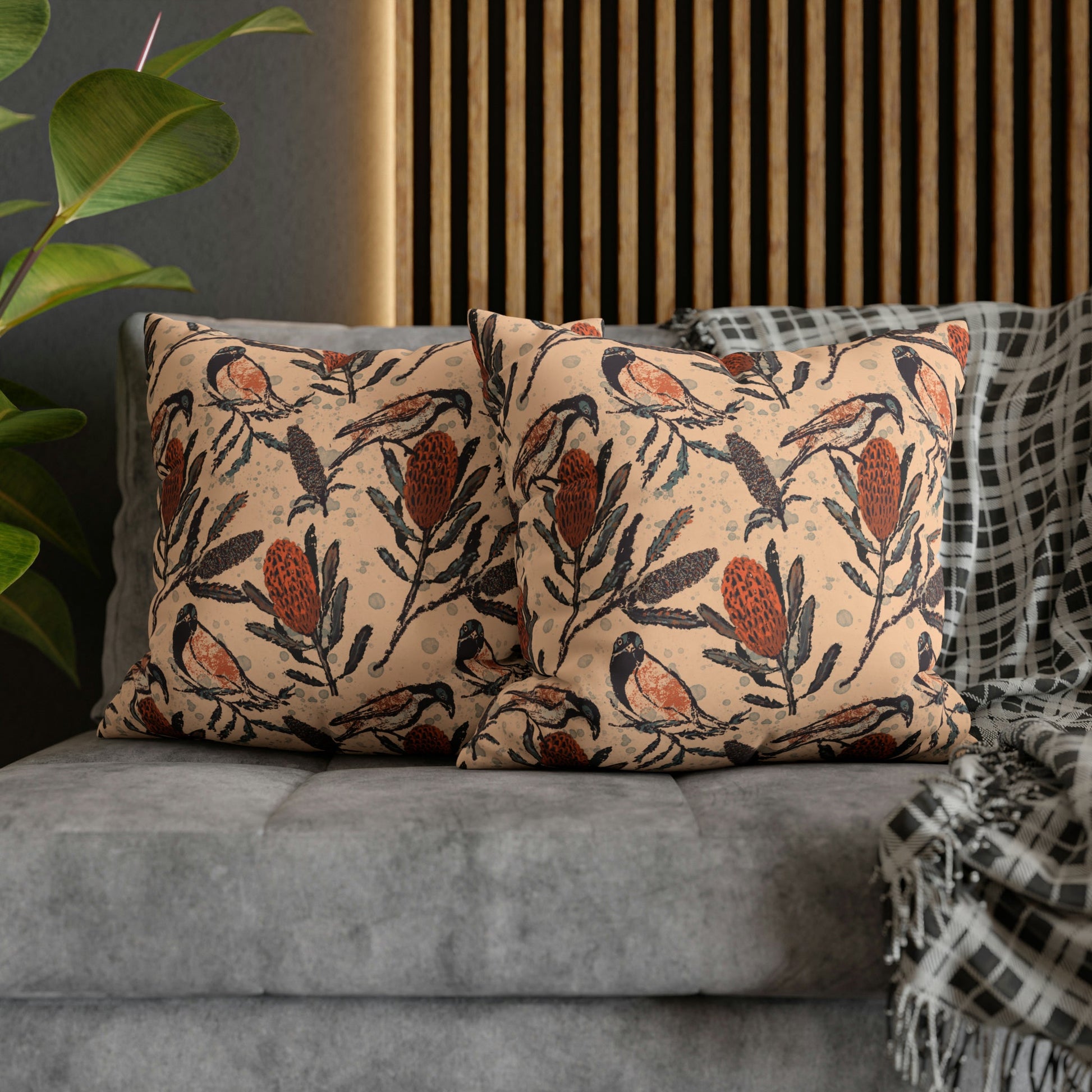 Honey Eaters Collection - Birds and Banksia flowers, hand drawn pattern - Solei Designs