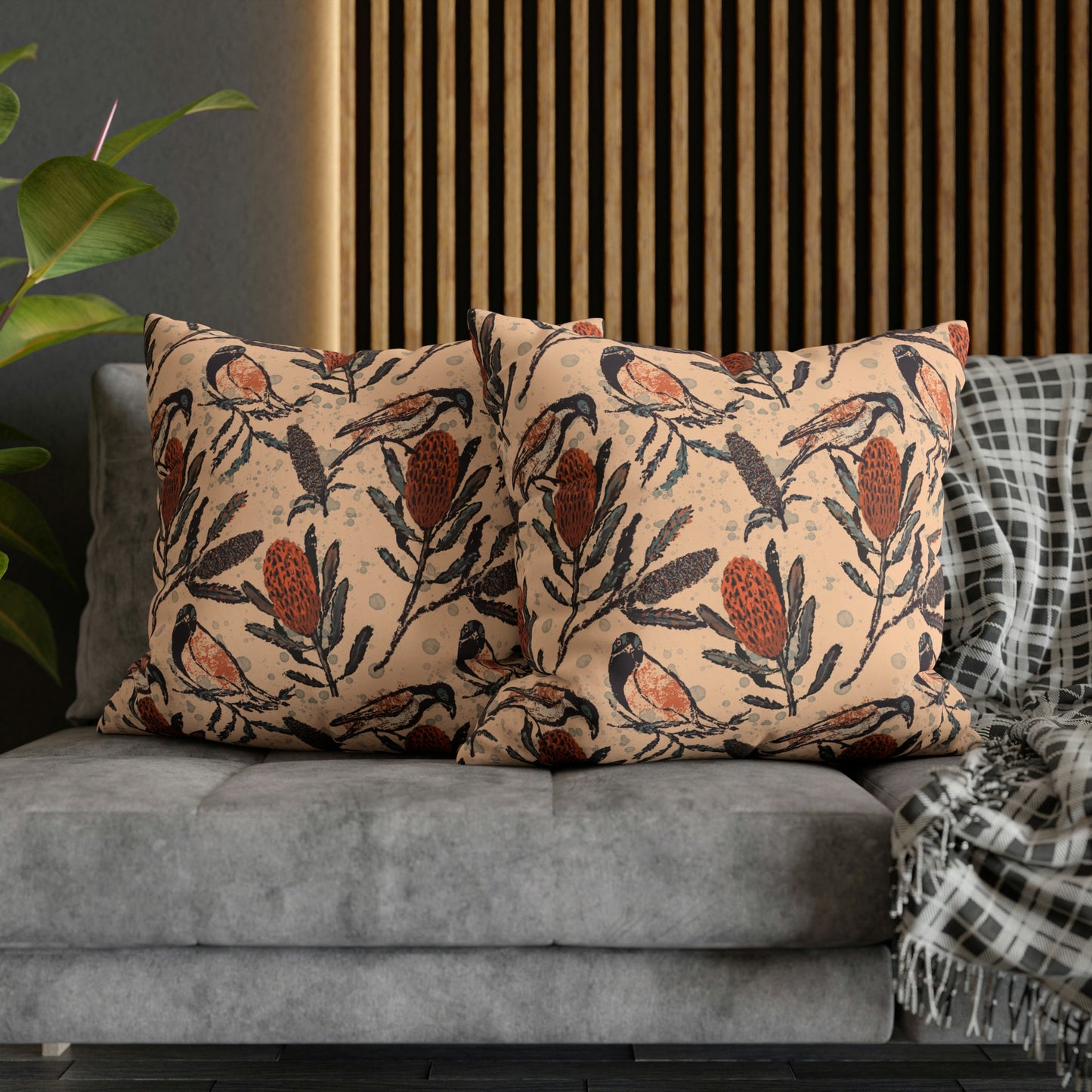 Honey Eaters Collection - Birds and Banksia flowers, hand drawn pattern - Solei Designs