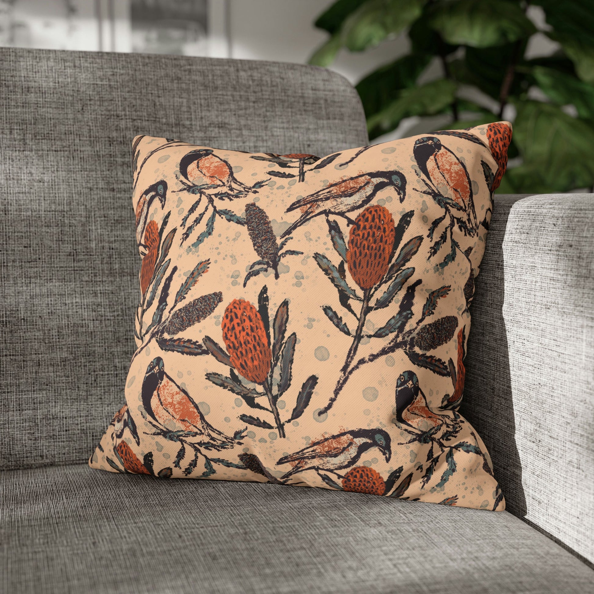 Honey Eaters Collection - Birds and Banksia flowers, hand drawn pattern - Solei Designs