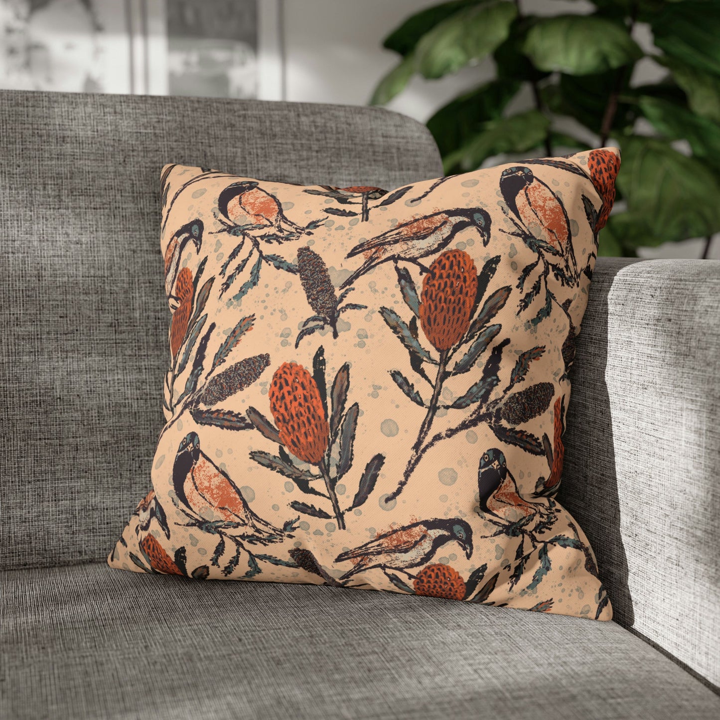 Honey Eaters Collection - Birds and Banksia flowers, hand drawn pattern - Solei Designs