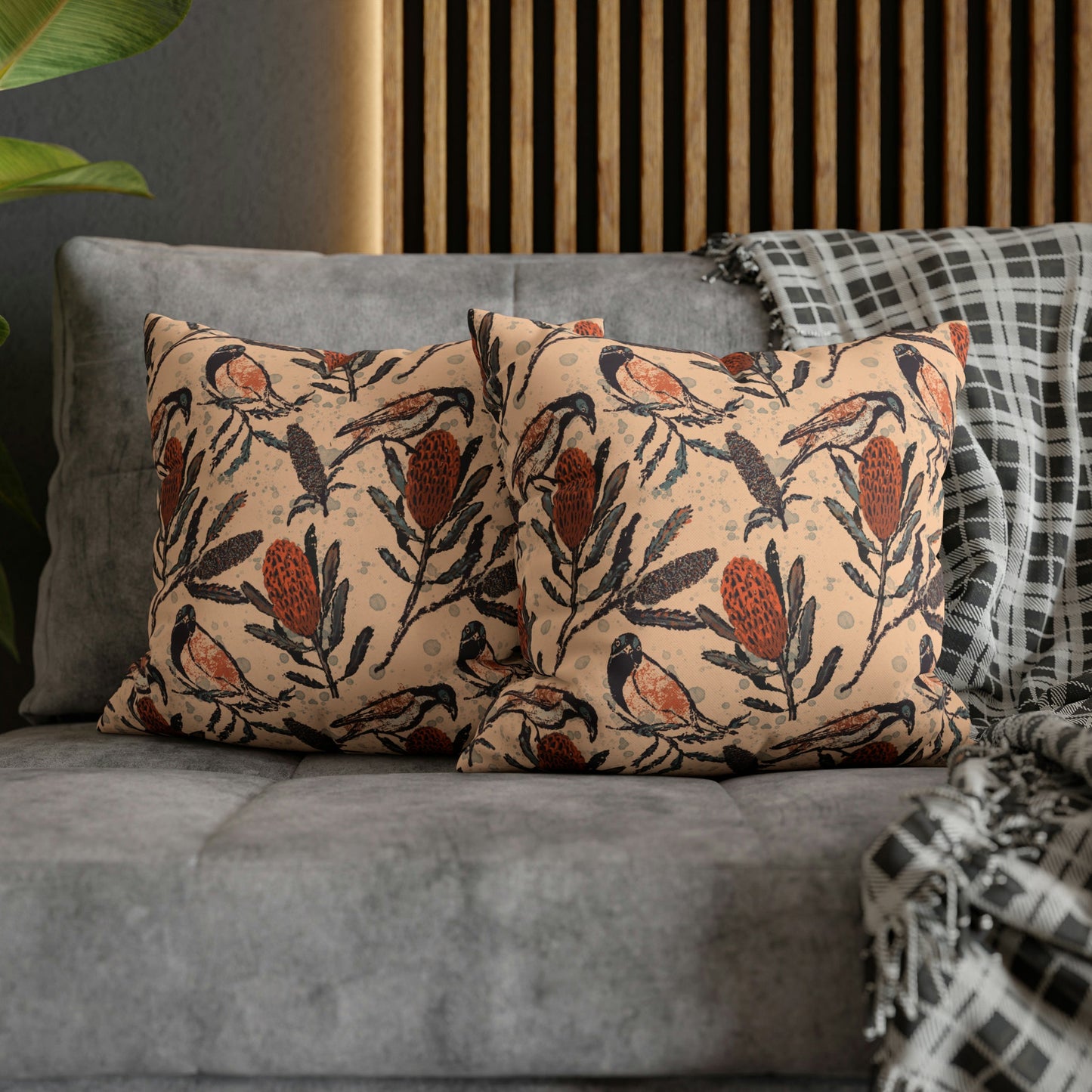 Honey Eaters Collection - Birds and Banksia flowers, hand drawn pattern - Solei Designs