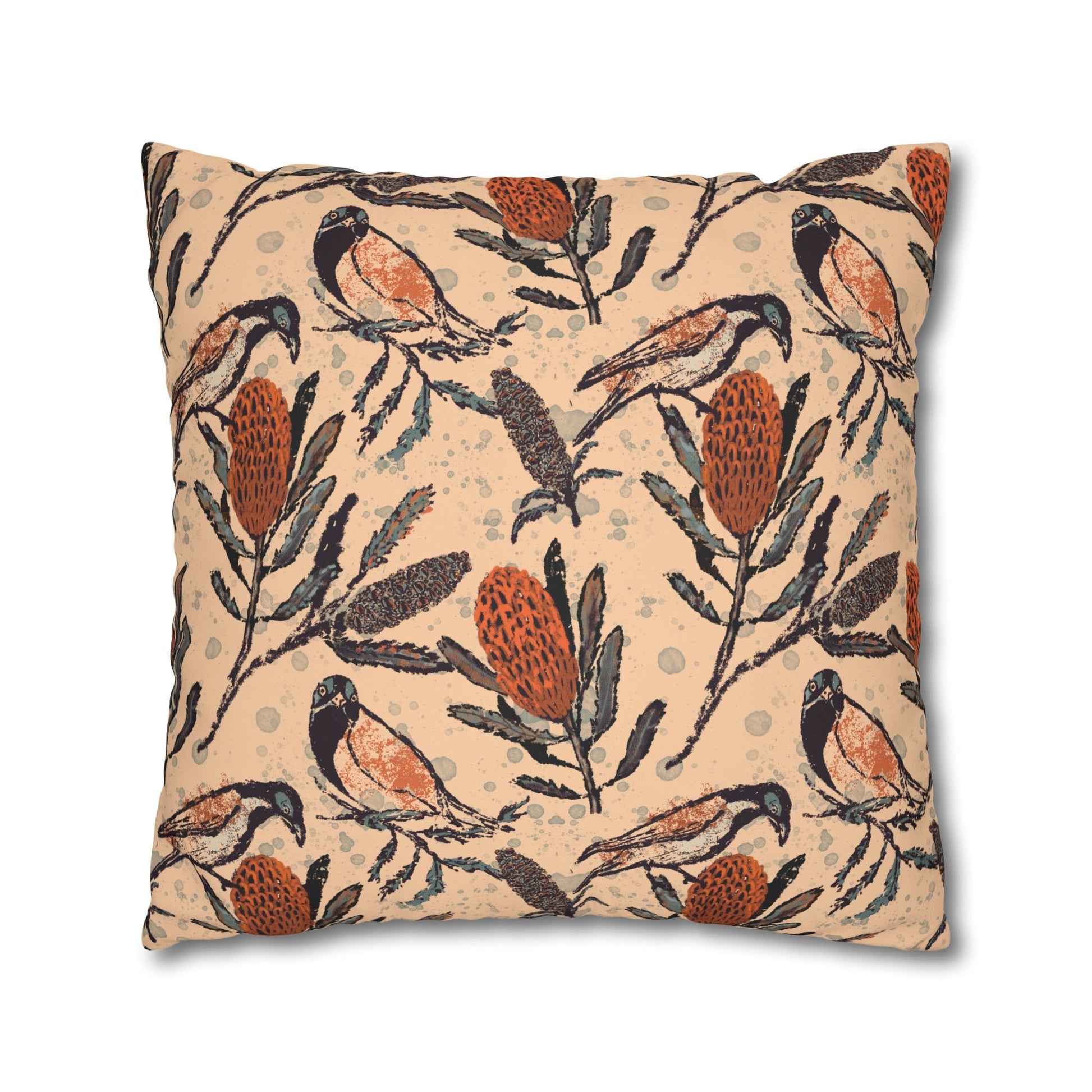 Honey Eaters Collection - Birds and Banksia flowers, hand drawn pattern - Solei Designs