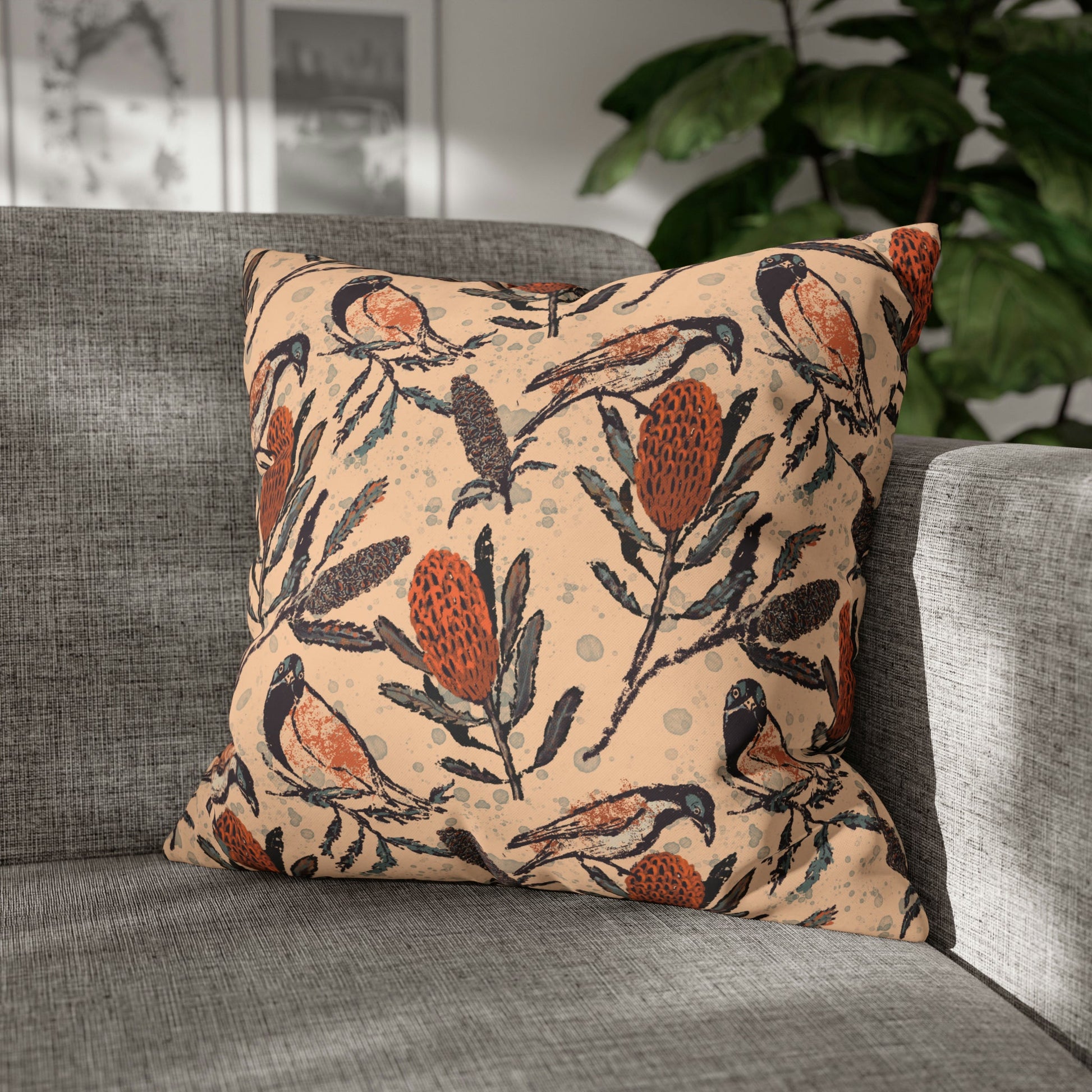 Honey Eaters Collection - Birds and Banksia flowers, hand drawn pattern - Solei Designs