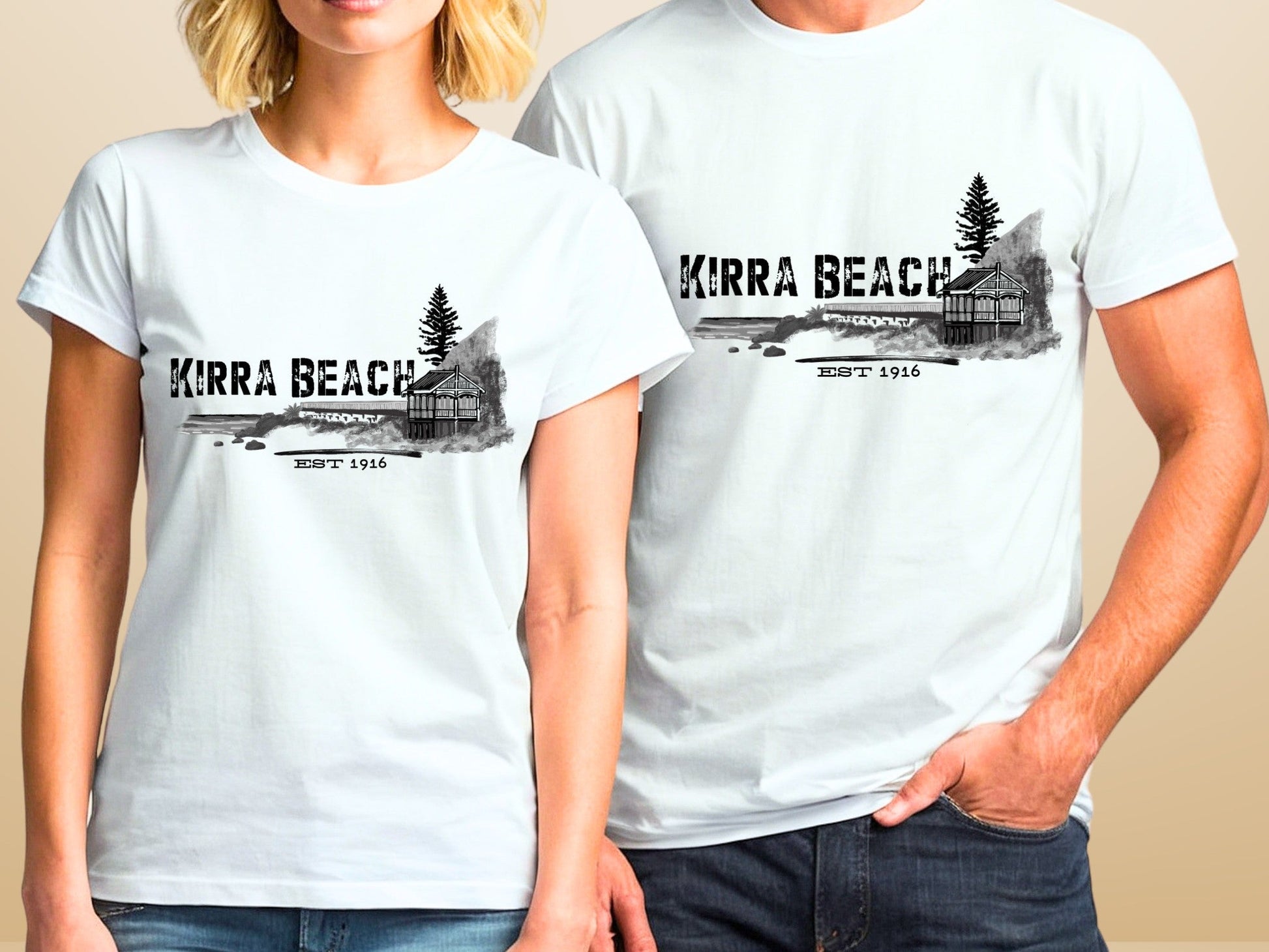 Kirra Beach Gold Coast - custom designed Australian souvenir t shirt - Solei Designs