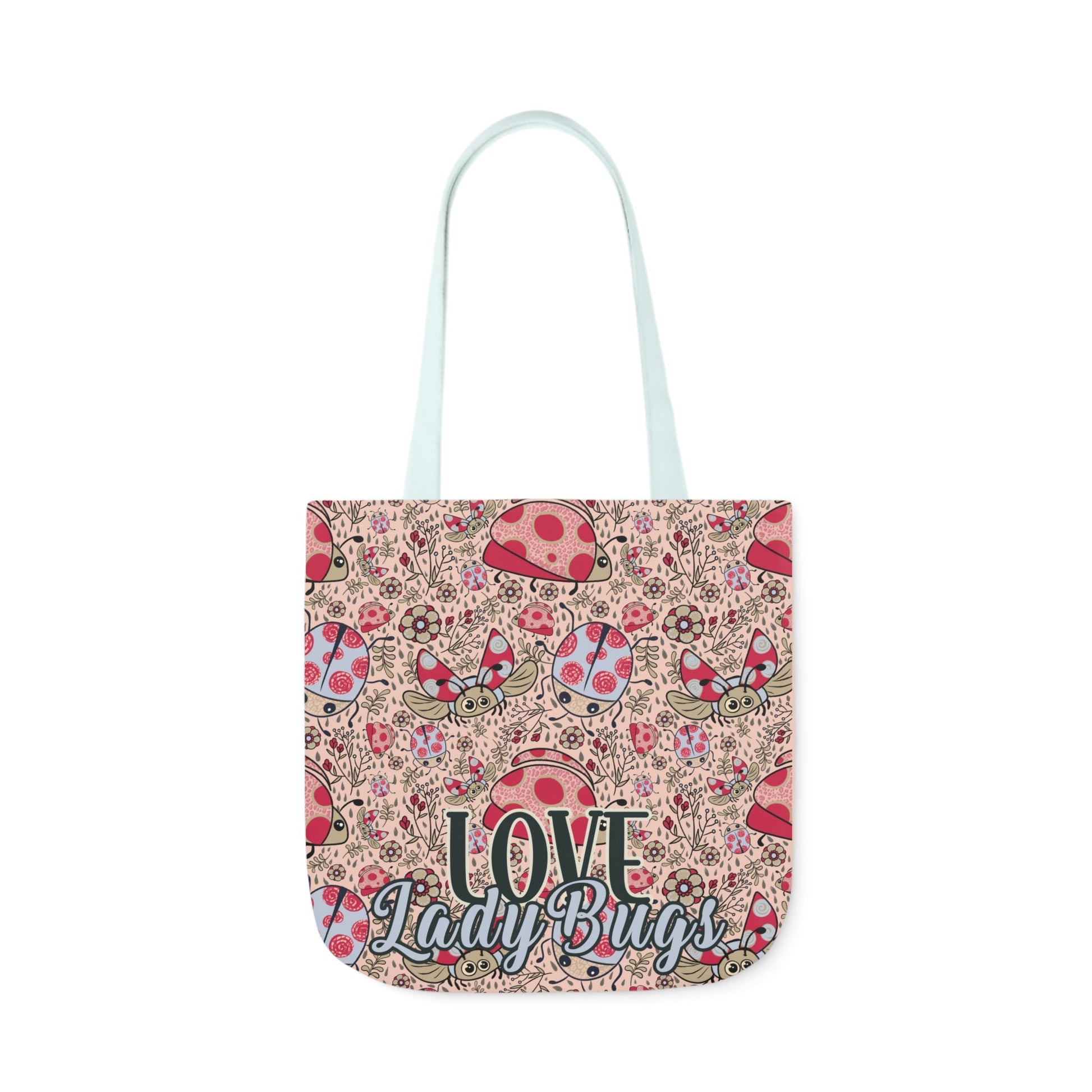 Lady Bug Love custom design Tote Bag - Hand drawn artwork & custom text available - Solei Designs