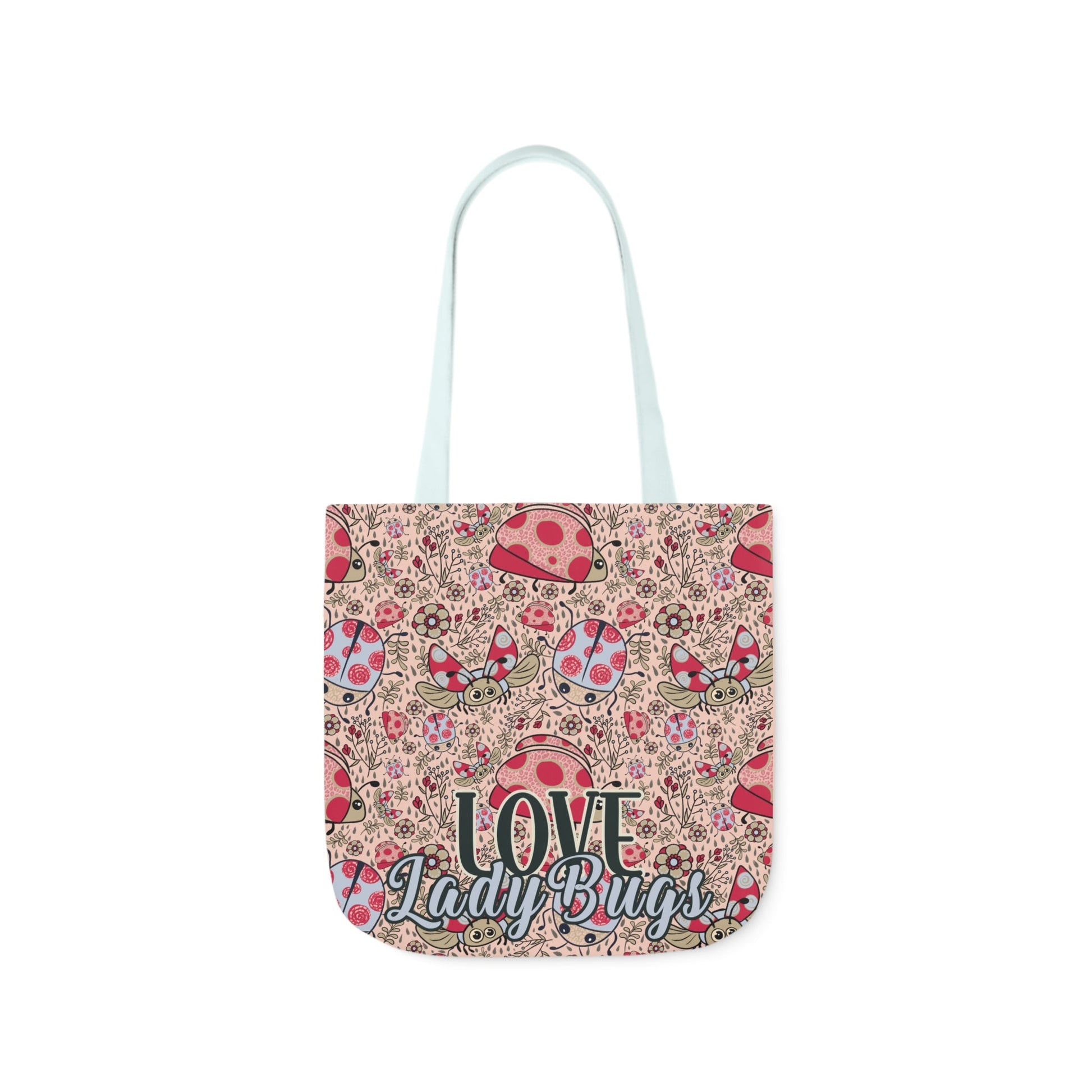 Lady Bug Love custom design Tote Bag - Hand drawn artwork & custom text available - Solei Designs