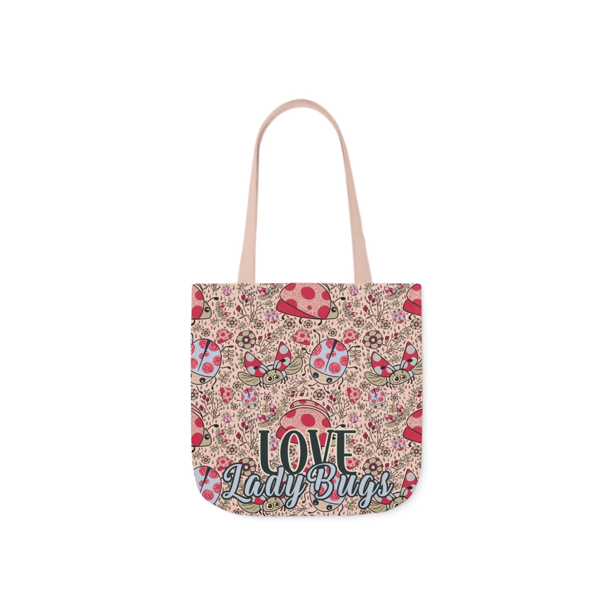 Lady Bug Love custom design Tote Bag - Hand drawn artwork & custom text available - Solei Designs