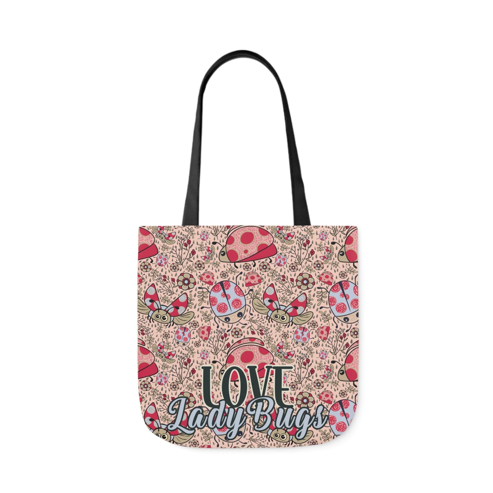 Lady Bug Love custom design Tote Bag - Hand drawn artwork & custom text available - Solei Designs