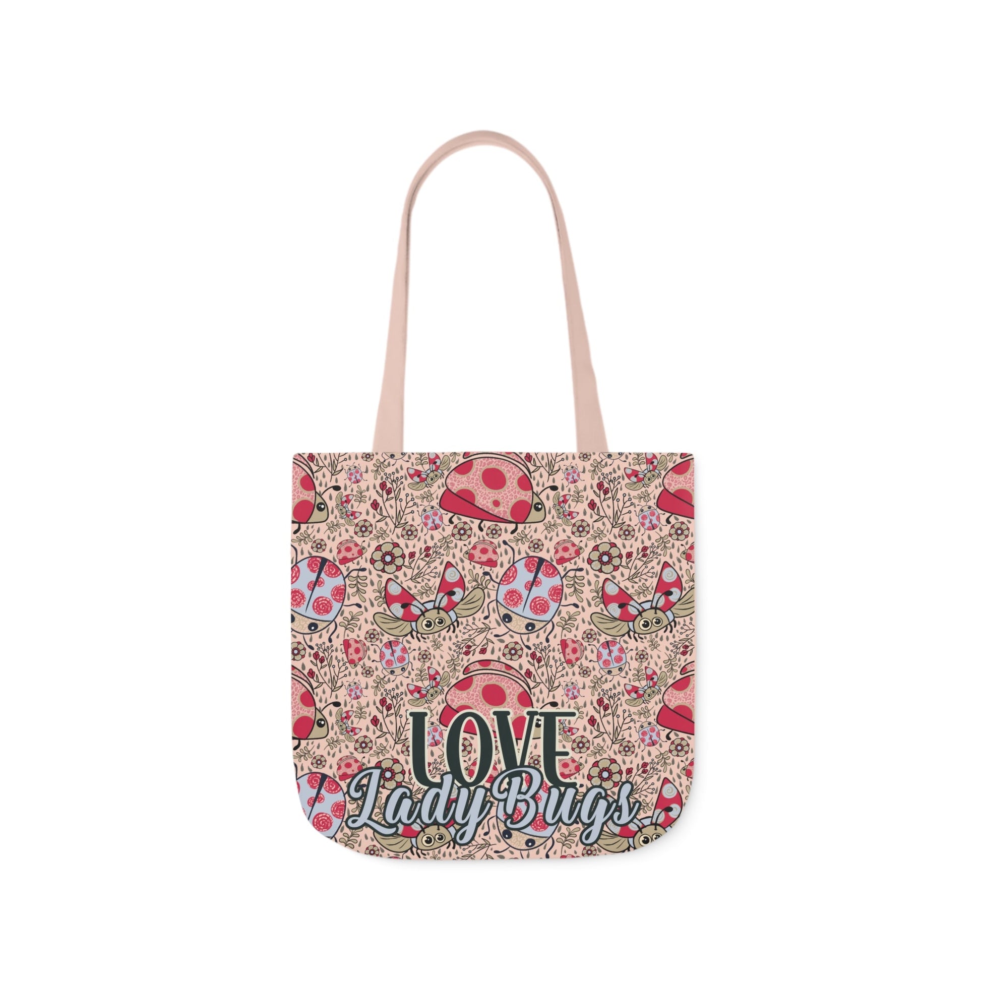 Lady Bug Love custom design Tote Bag - Hand drawn artwork & custom text available - Solei Designs