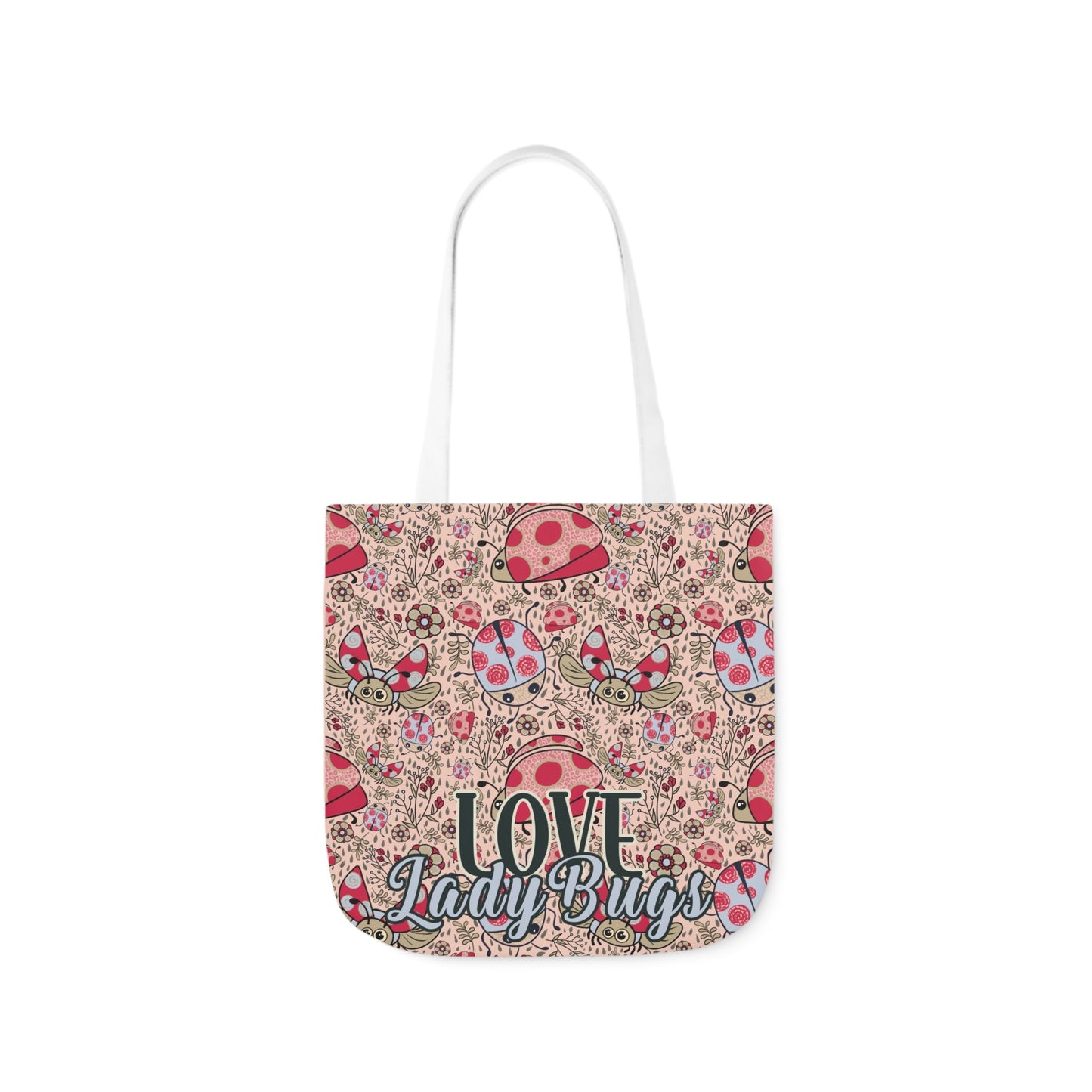 Lady Bug Love custom design Tote Bag - Hand drawn artwork & custom text available - Solei Designs