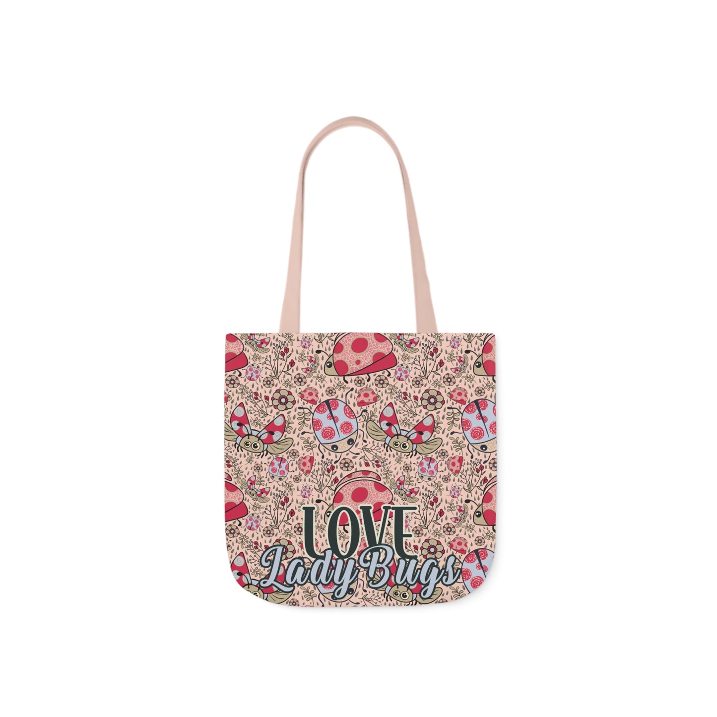 Lady Bug Love custom design Tote Bag - Hand drawn artwork & custom text available - Solei Designs