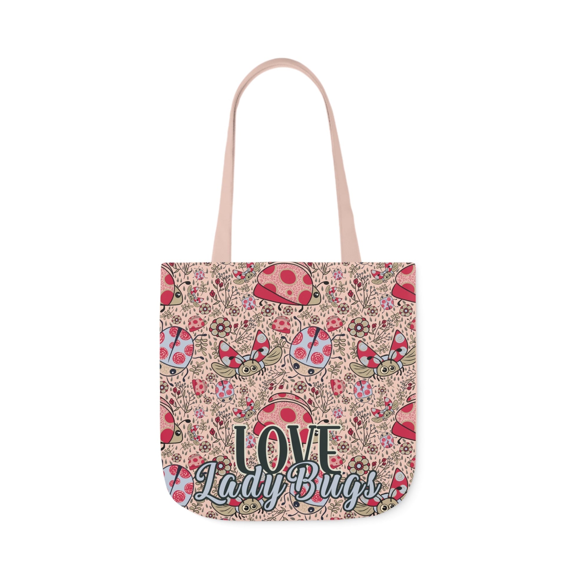 Lady Bug Love custom design Tote Bag - Hand drawn artwork & custom text available - Solei Designs