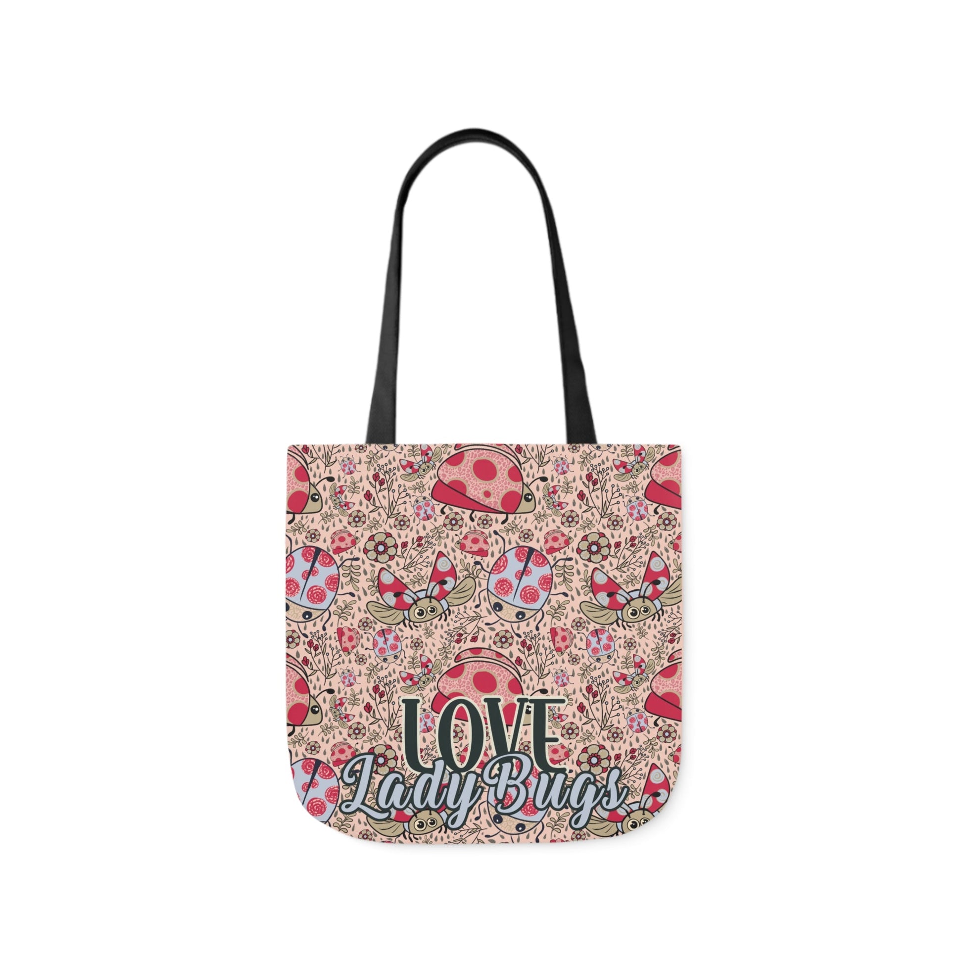 Lady Bug Love custom design Tote Bag - Hand drawn artwork & custom text available - Solei Designs