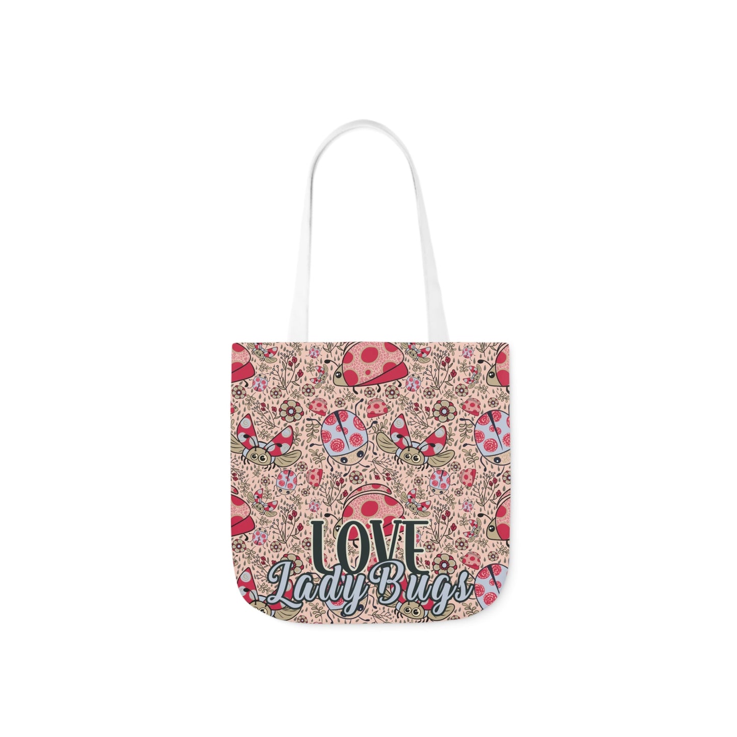 Lady Bug Love custom design Tote Bag - Hand drawn artwork & custom text available - Solei Designs