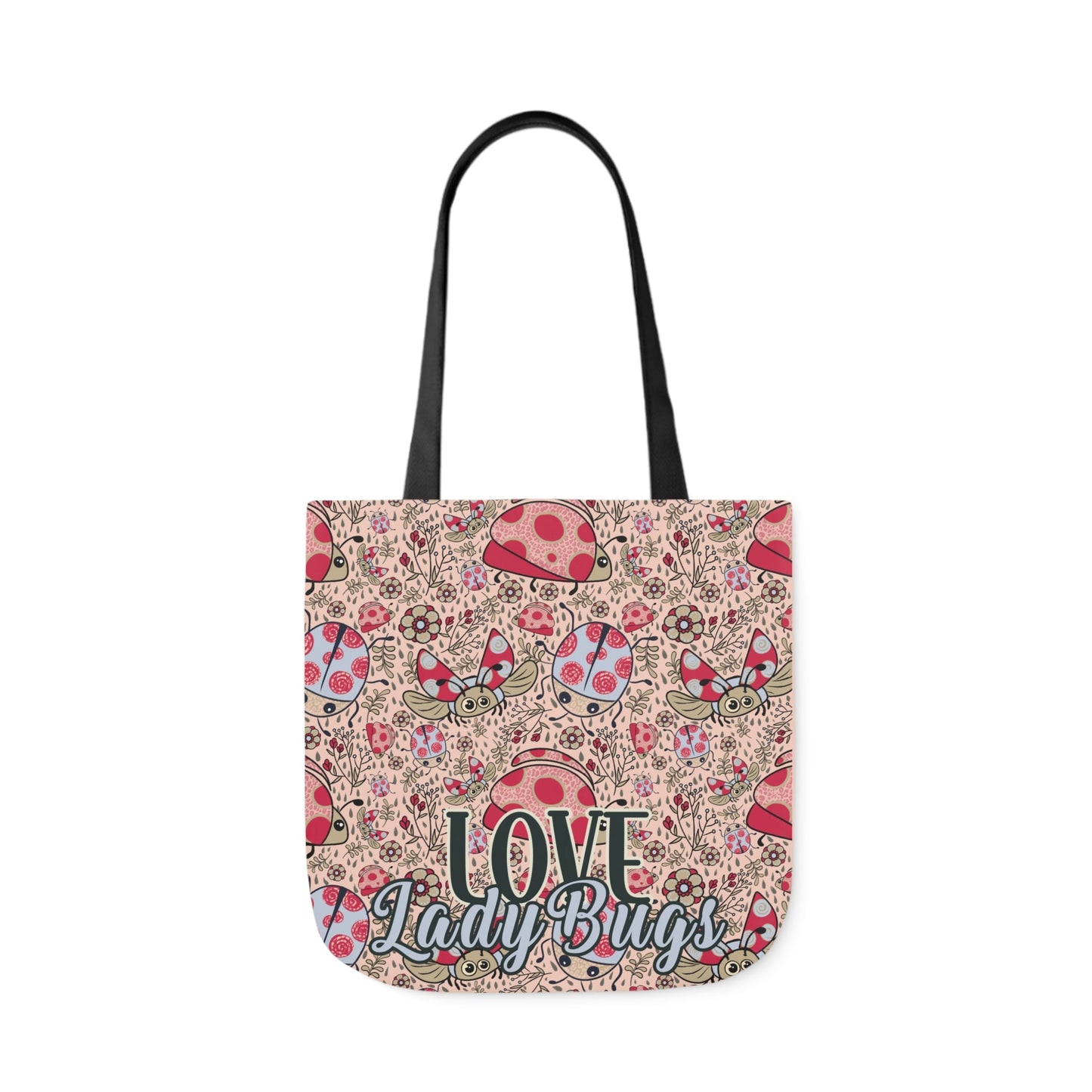 Lady Bug Love custom design Tote Bag - Hand drawn artwork & custom text available - Solei Designs