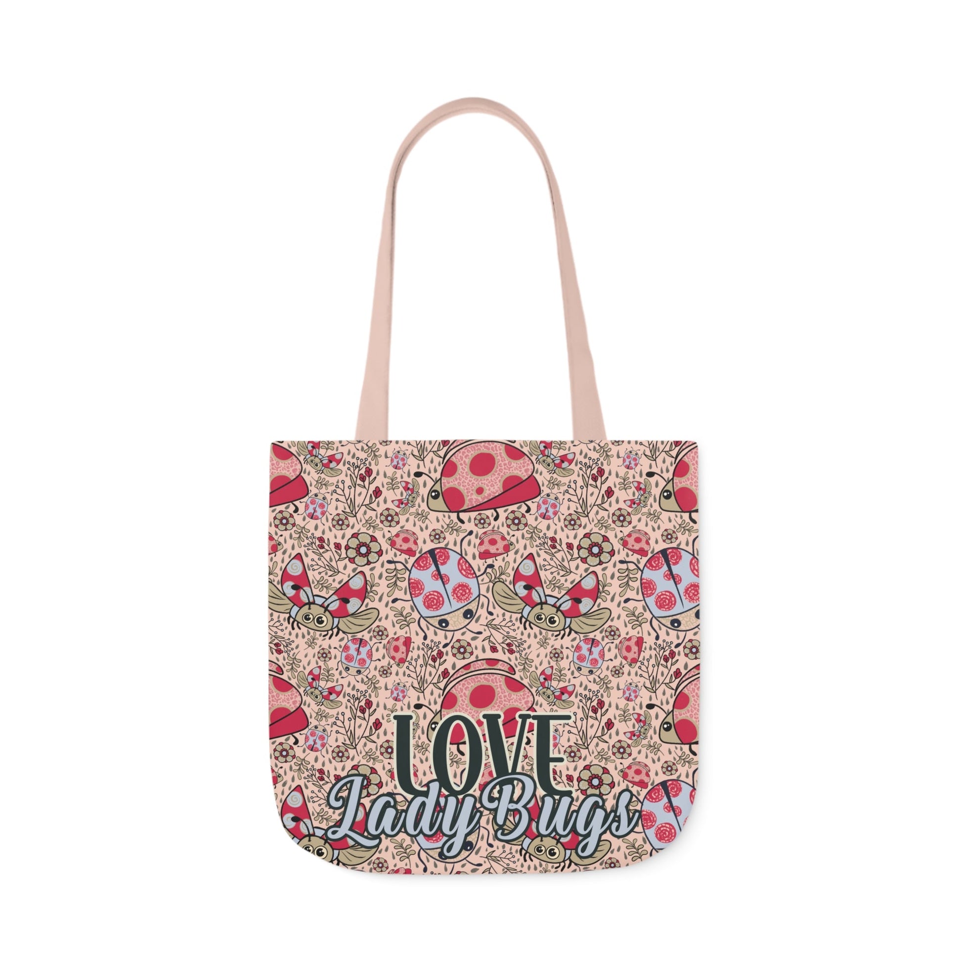 Lady Bug Love custom design Tote Bag - Hand drawn artwork & custom text available - Solei Designs