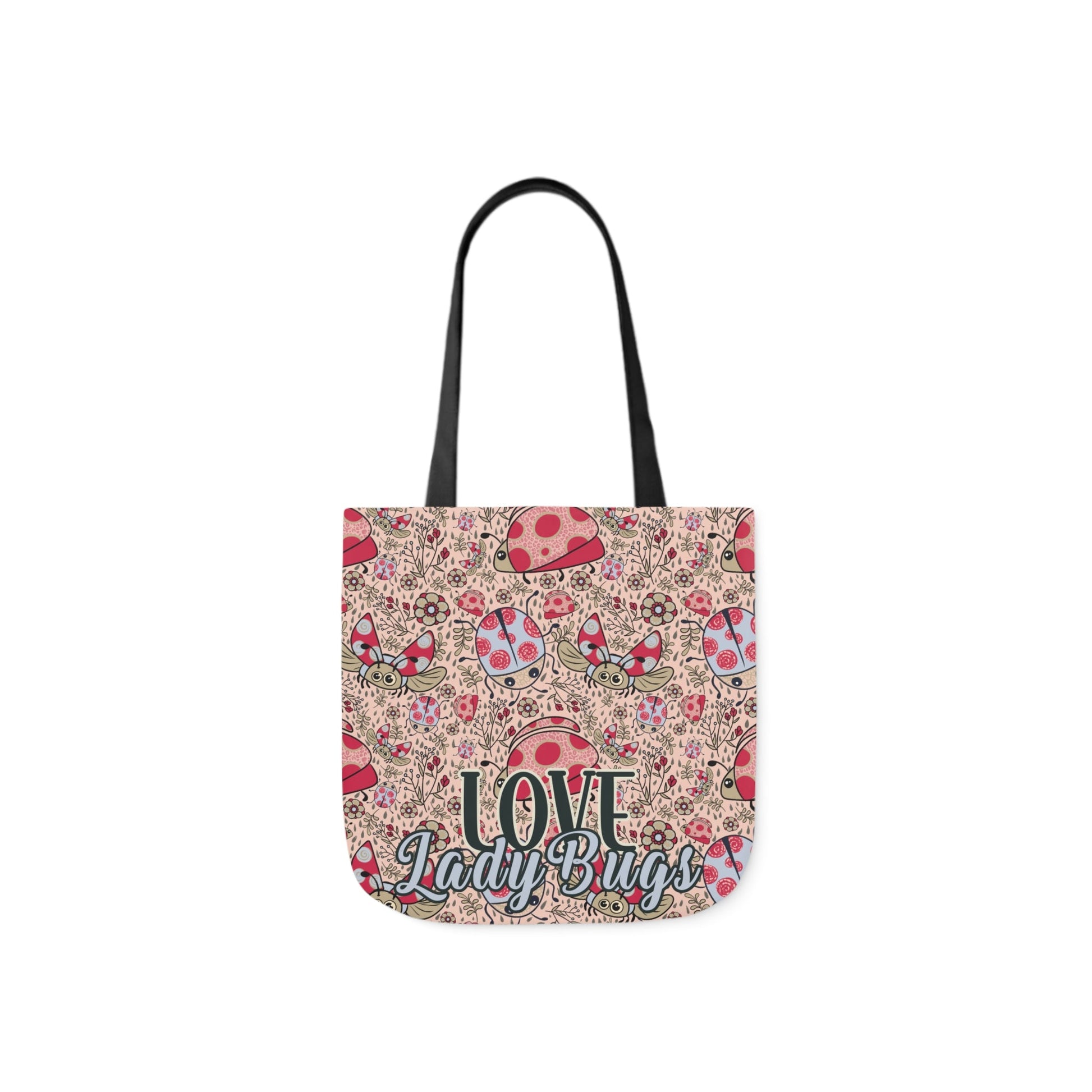 Lady Bug Love custom design Tote Bag - Hand drawn artwork & custom text available - Solei Designs