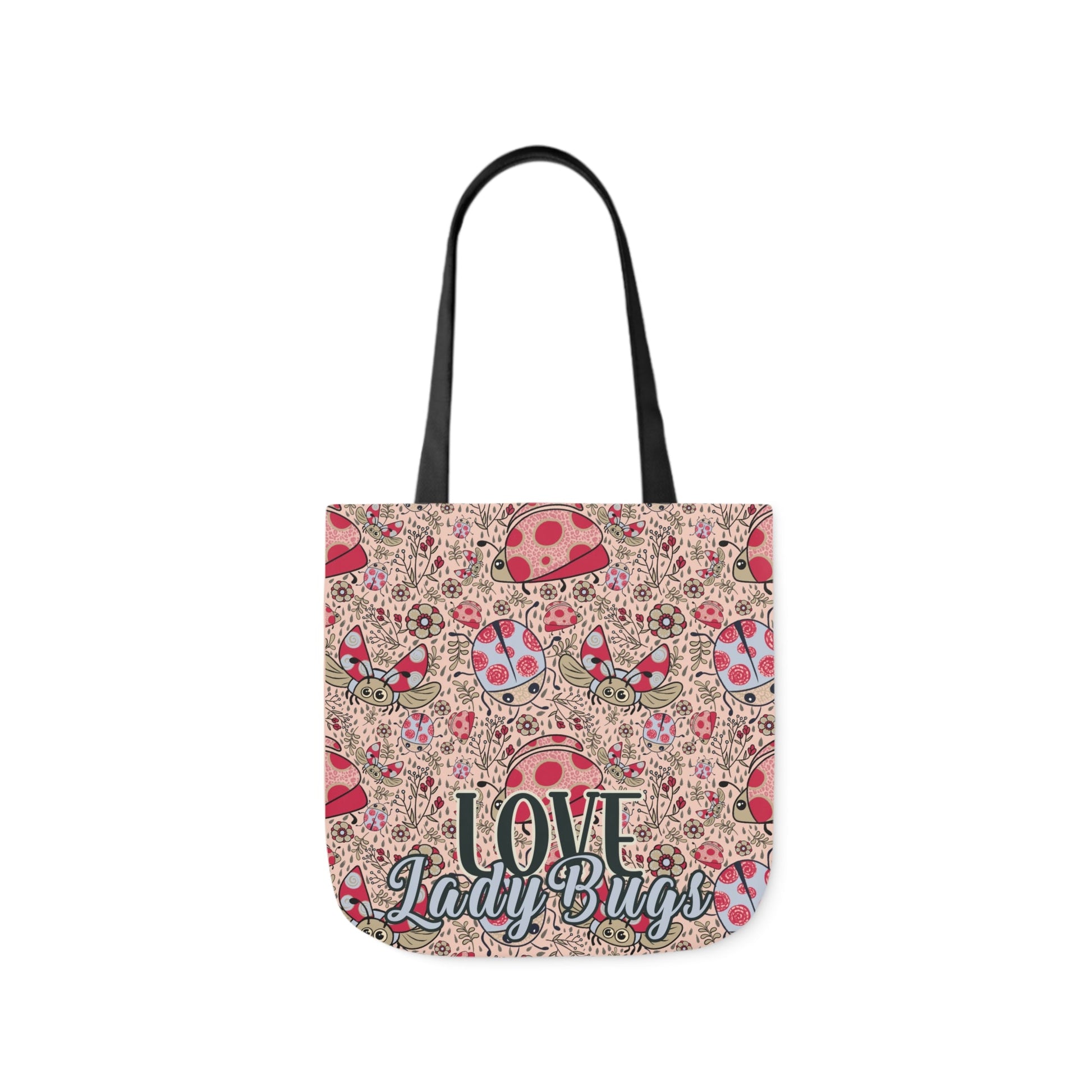 Lady Bug Love custom design Tote Bag - Hand drawn artwork & custom text available - Solei Designs