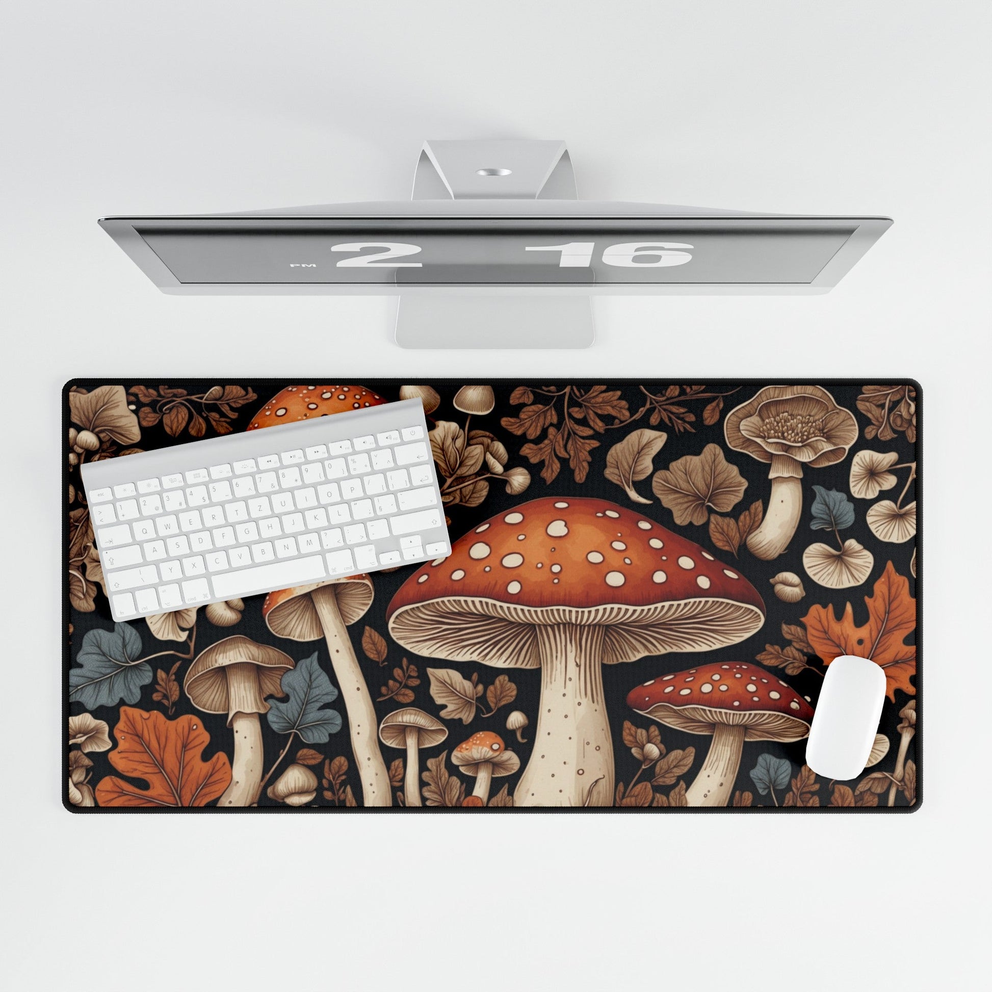 Large Desk Mat - Midnight Mushroom design - Solei Designs