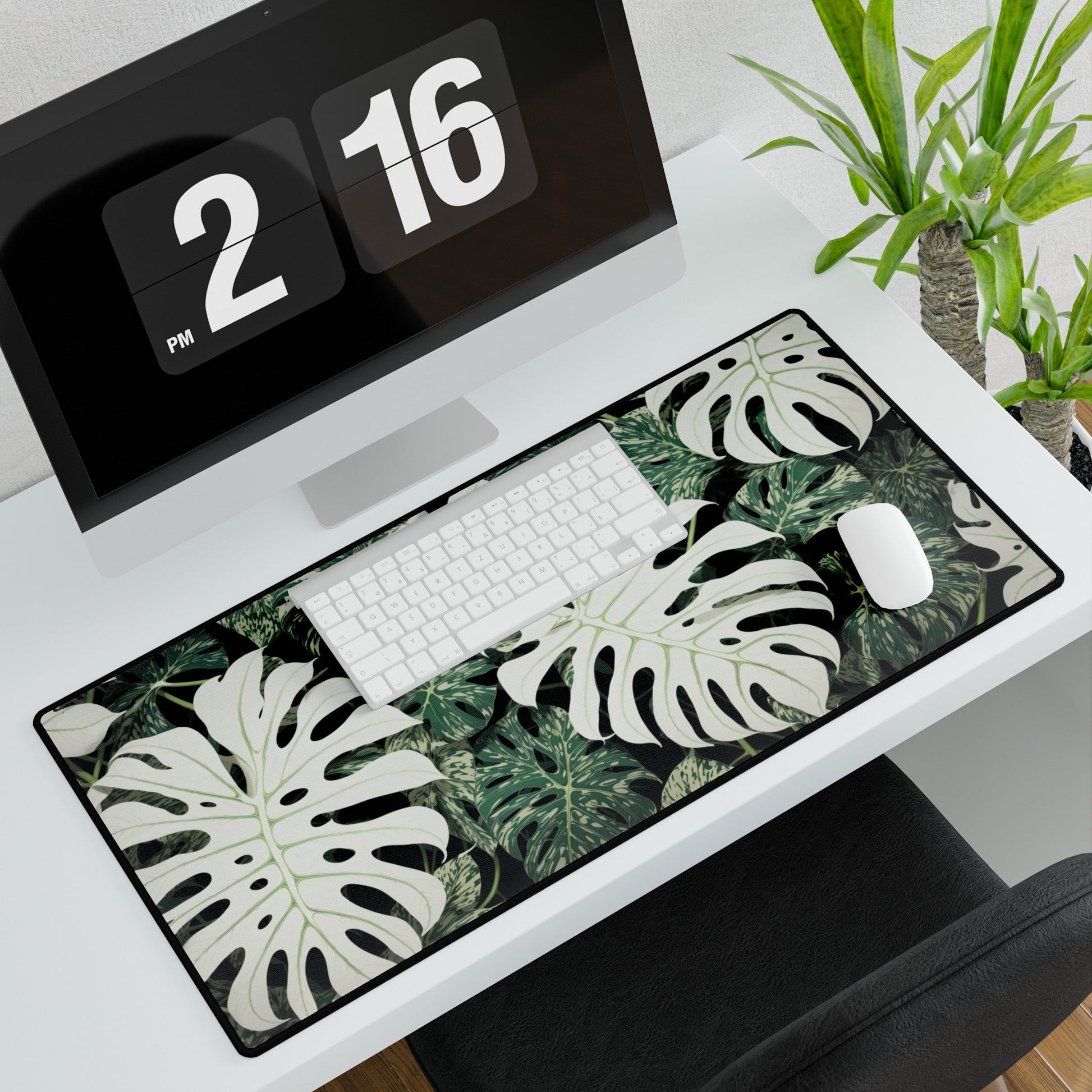 Large Desk Mats - Monstera Leaves design - Solei Designs