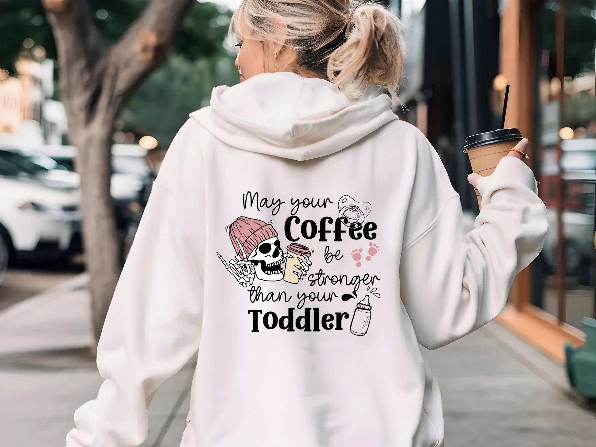 May your coffee be stronger than your toddler - Soft Style Hoodie - New mum gift ideas - Solei Designs