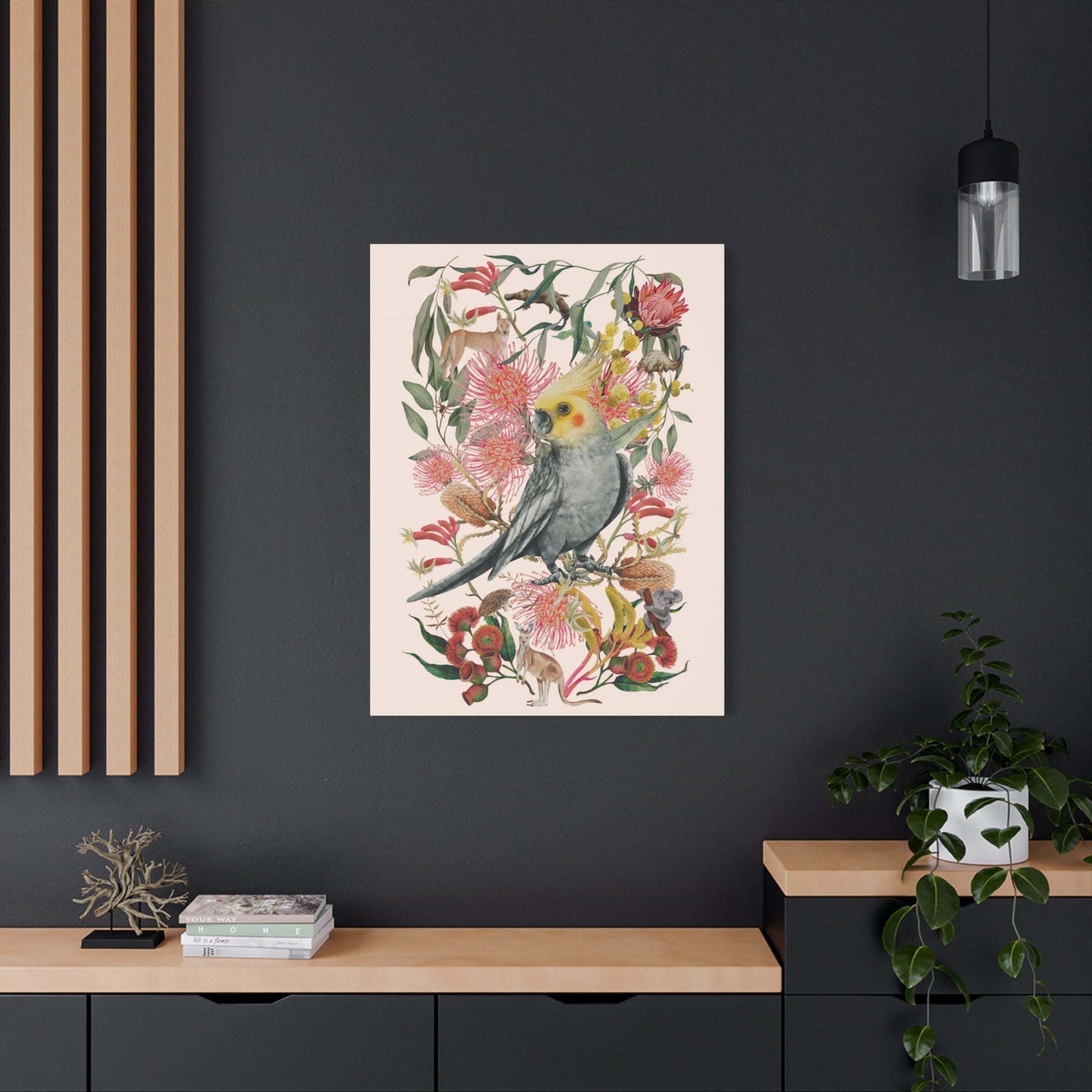 Native Australian Cockatiel Canvas Poster - Solei Designs