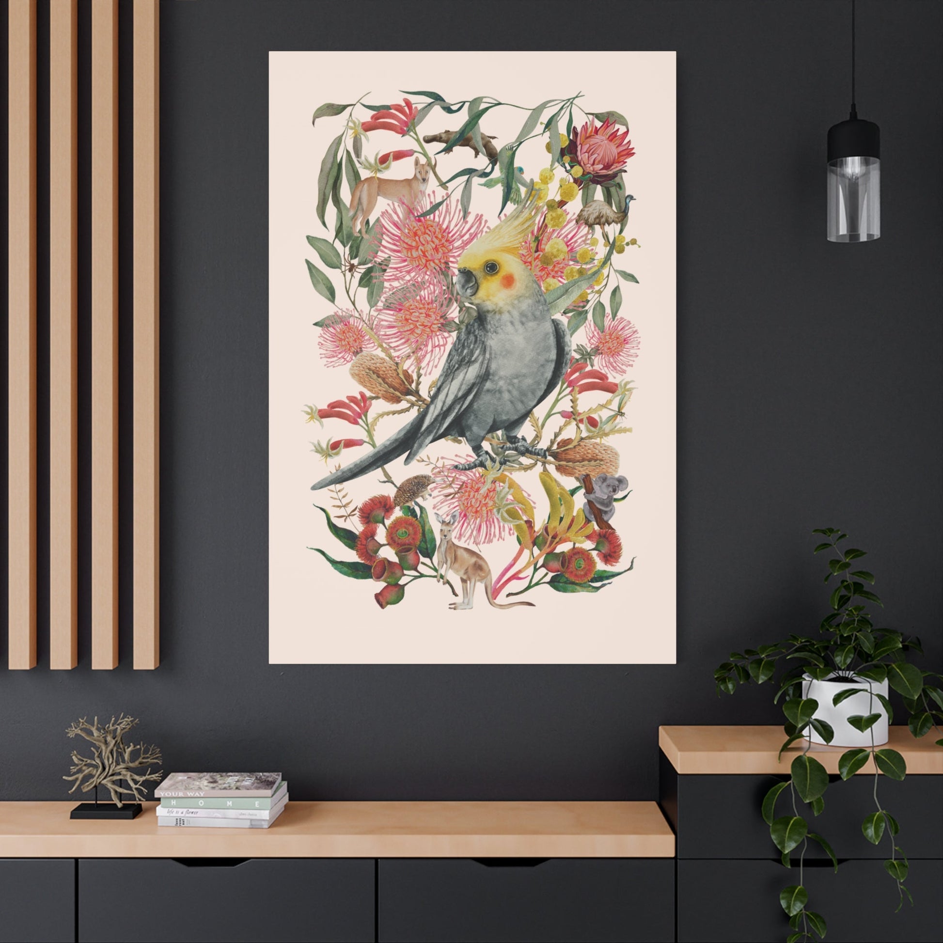 Native Australian Cockatiel Canvas Poster - Solei Designs