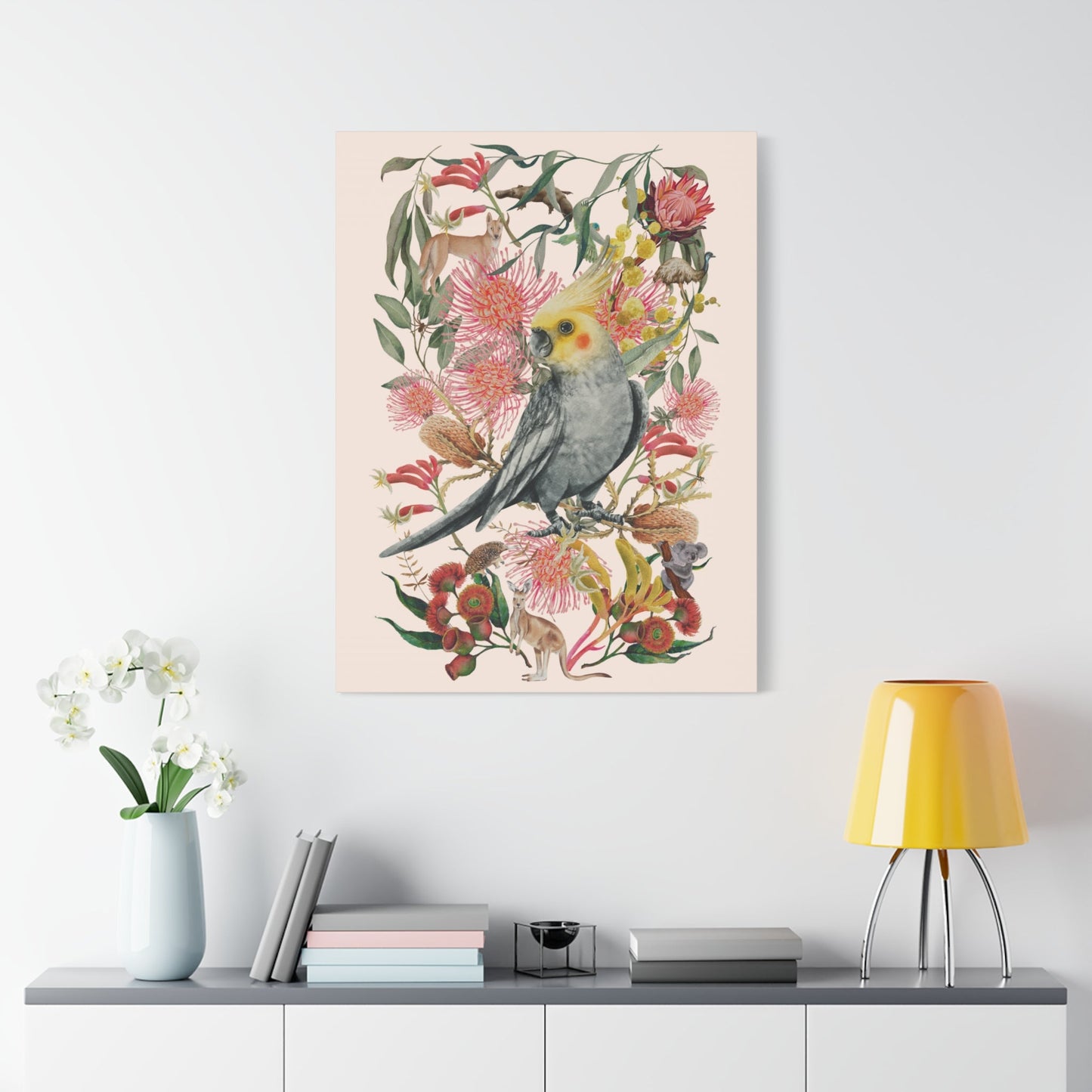 Native Australian Cockatiel Canvas Poster - Solei Designs