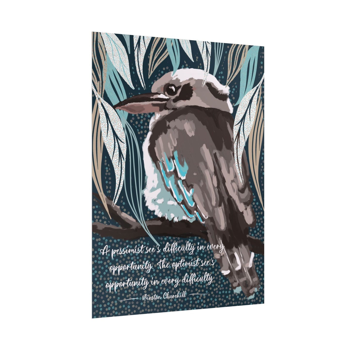 Native Australian Kookaburra - unframed poster print - Solei Designs