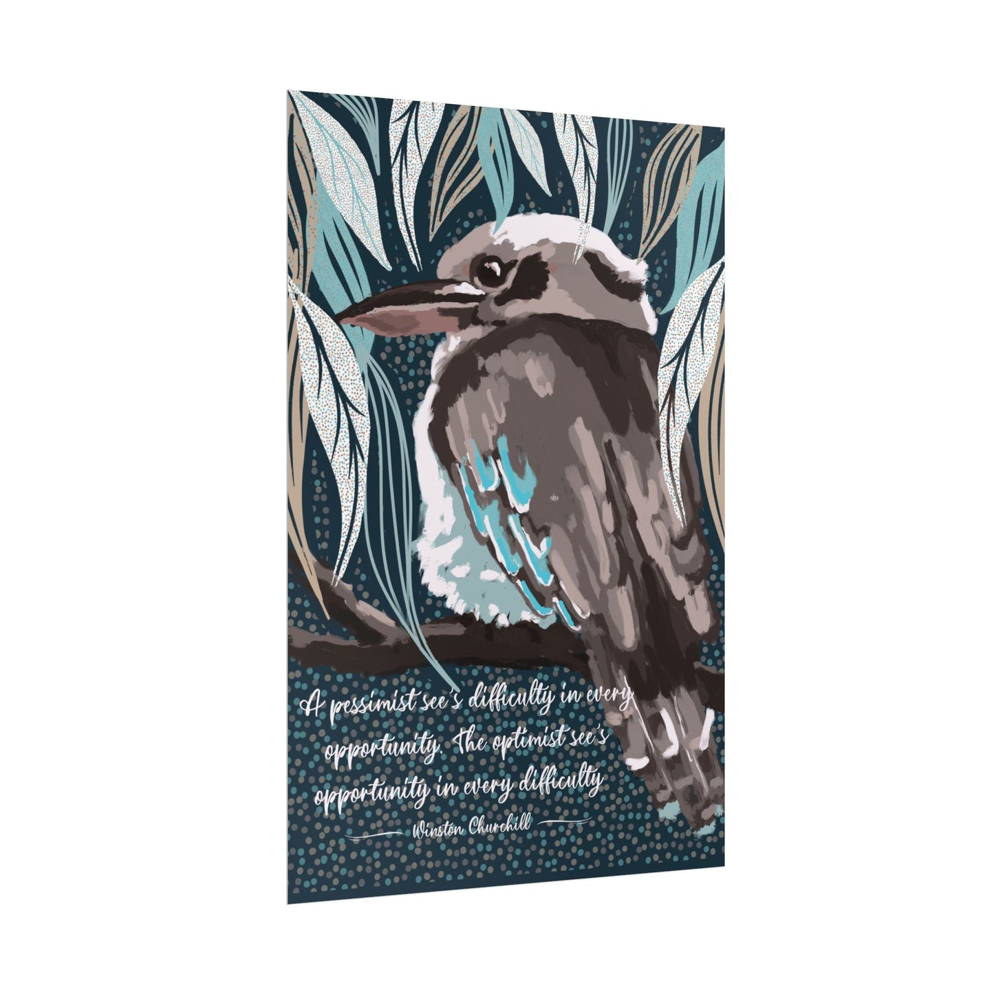 Native Australian Kookaburra - unframed poster print - Solei Designs
