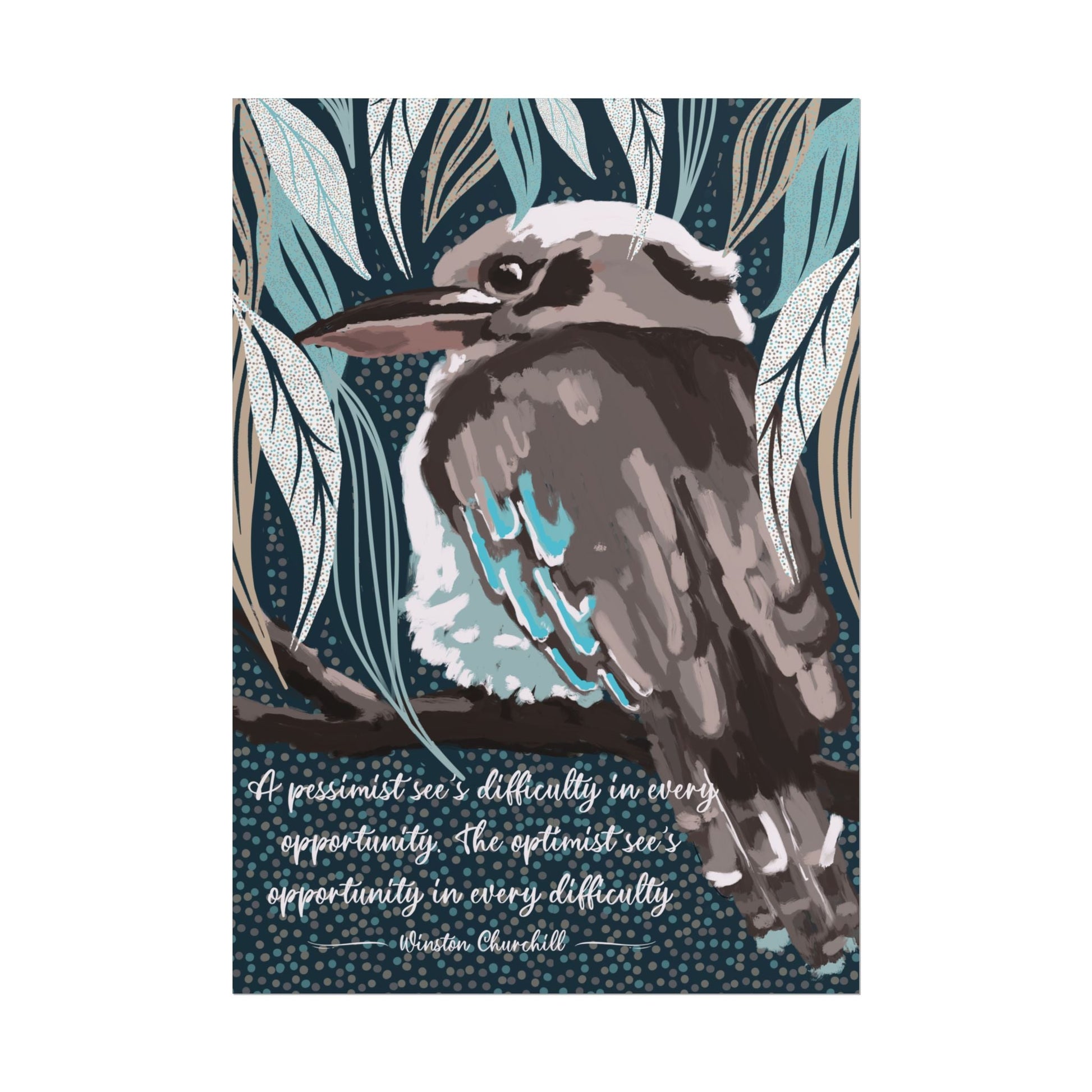 Native Australian Kookaburra - unframed poster print - Solei Designs