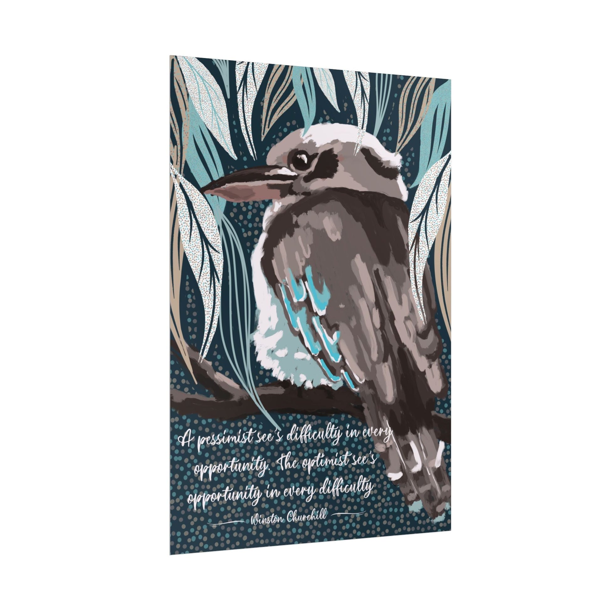 Native Australian Kookaburra - unframed poster print - Solei Designs