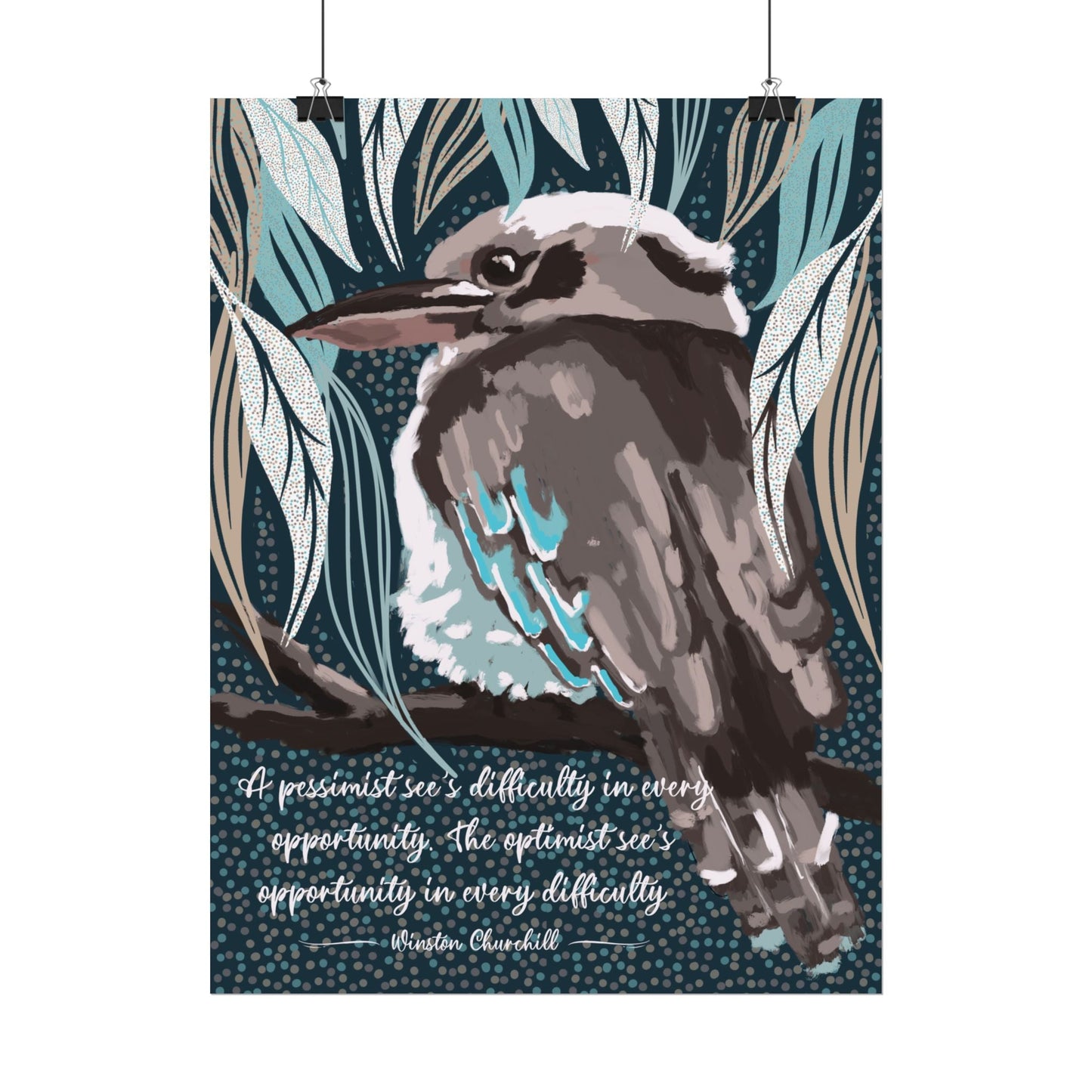 Native Australian Kookaburra - unframed poster print - Solei Designs