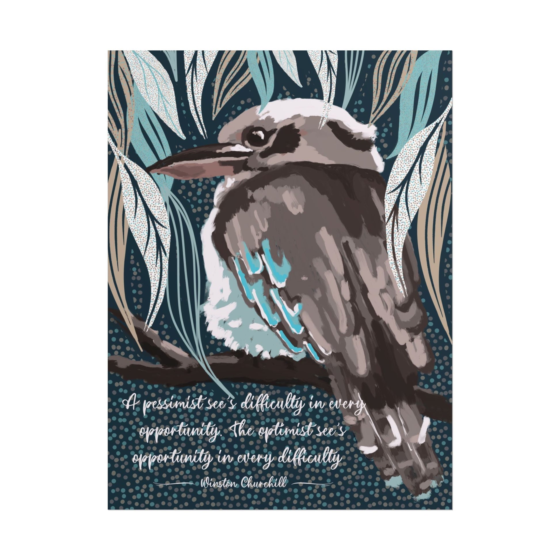 Native Australian Kookaburra - unframed poster print - Solei Designs