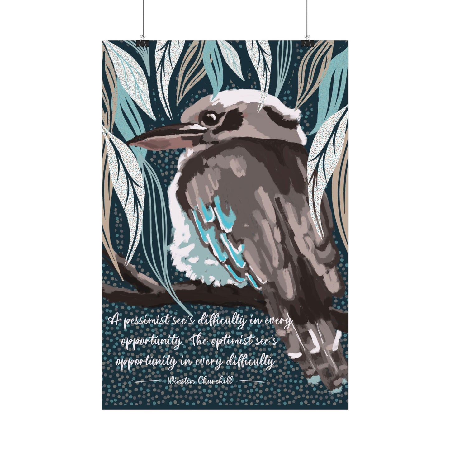Native Australian Kookaburra - unframed poster print - Solei Designs
