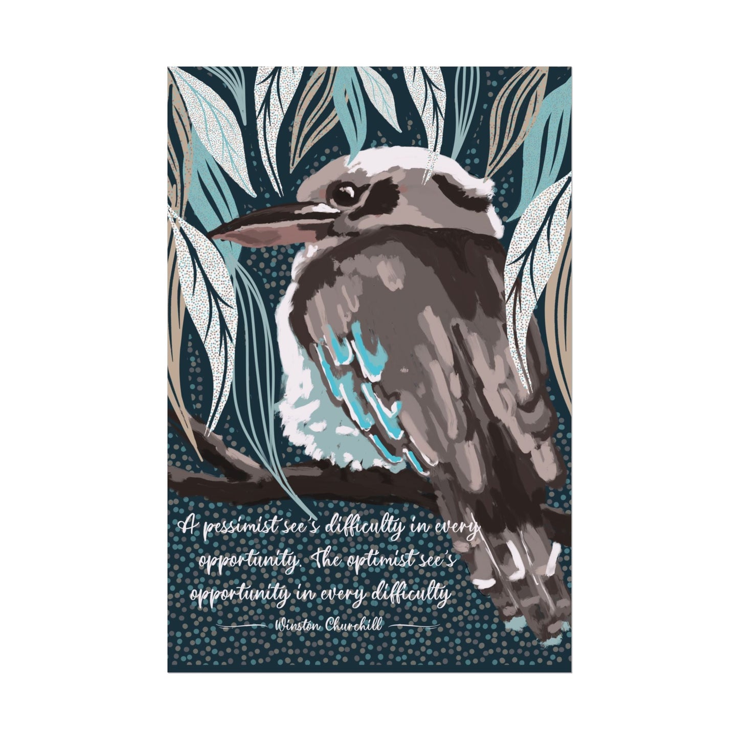 Native Australian Kookaburra - unframed poster print - Solei Designs