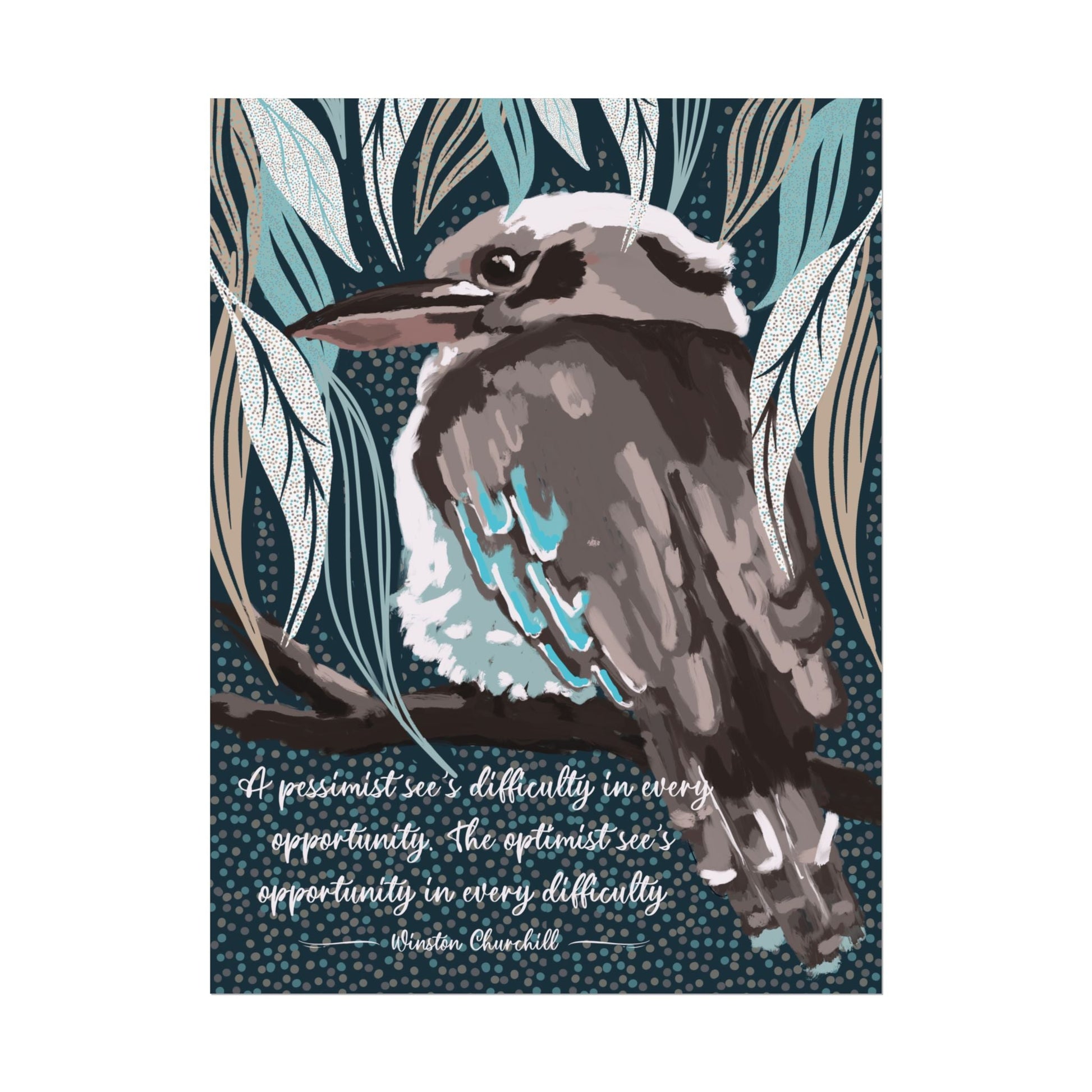 Native Australian Kookaburra - unframed poster print - Solei Designs