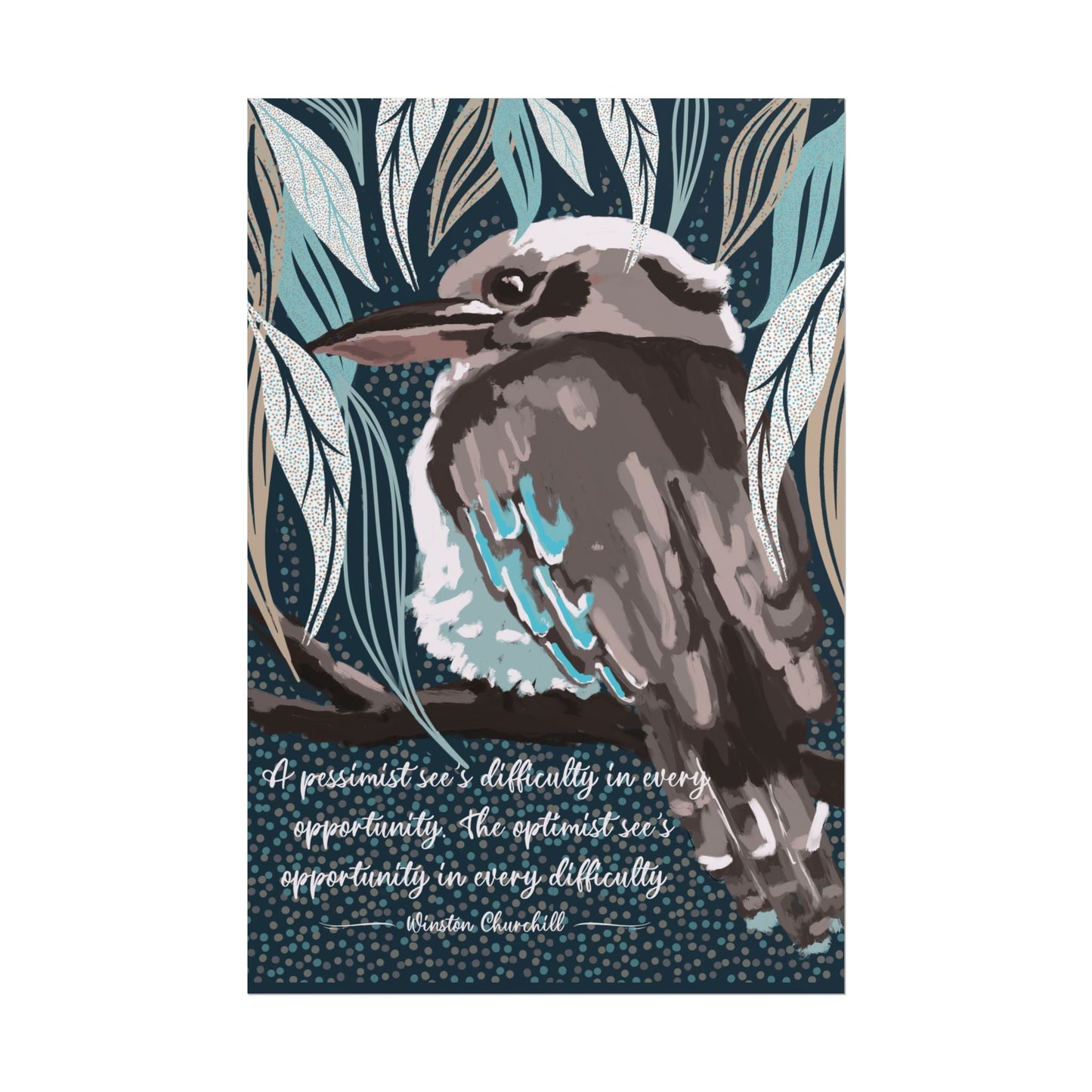 Native Australian Kookaburra - unframed poster print - Solei Designs