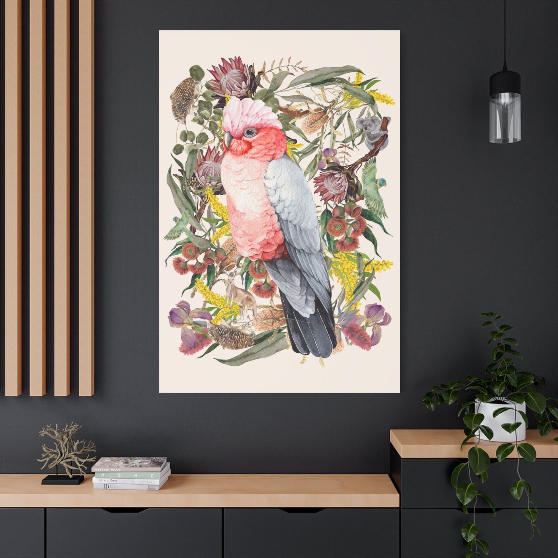 Native Australian Pink Galah Canvas Poster - Solei Designs