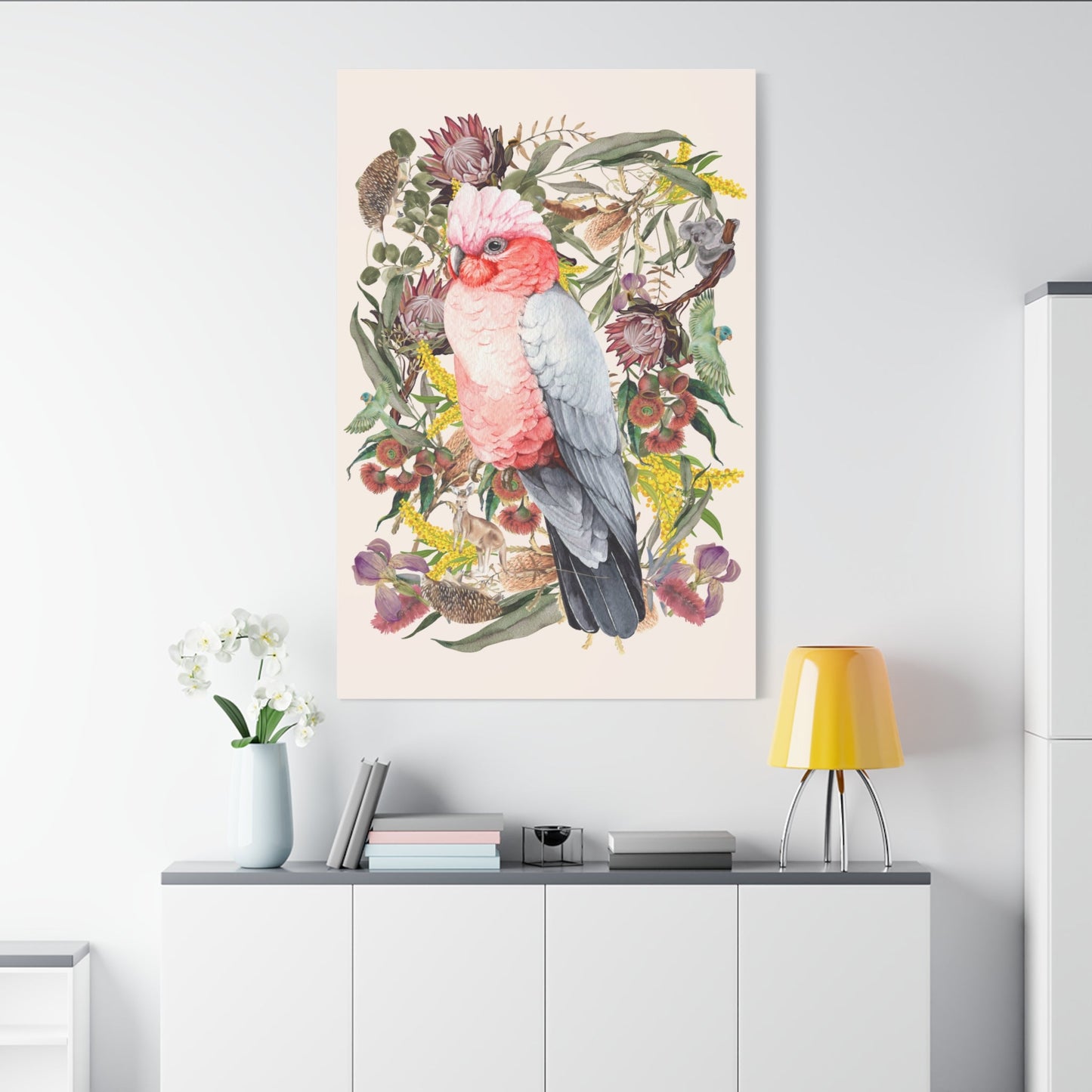 Native Australian Pink Galah Canvas Poster - Solei Designs