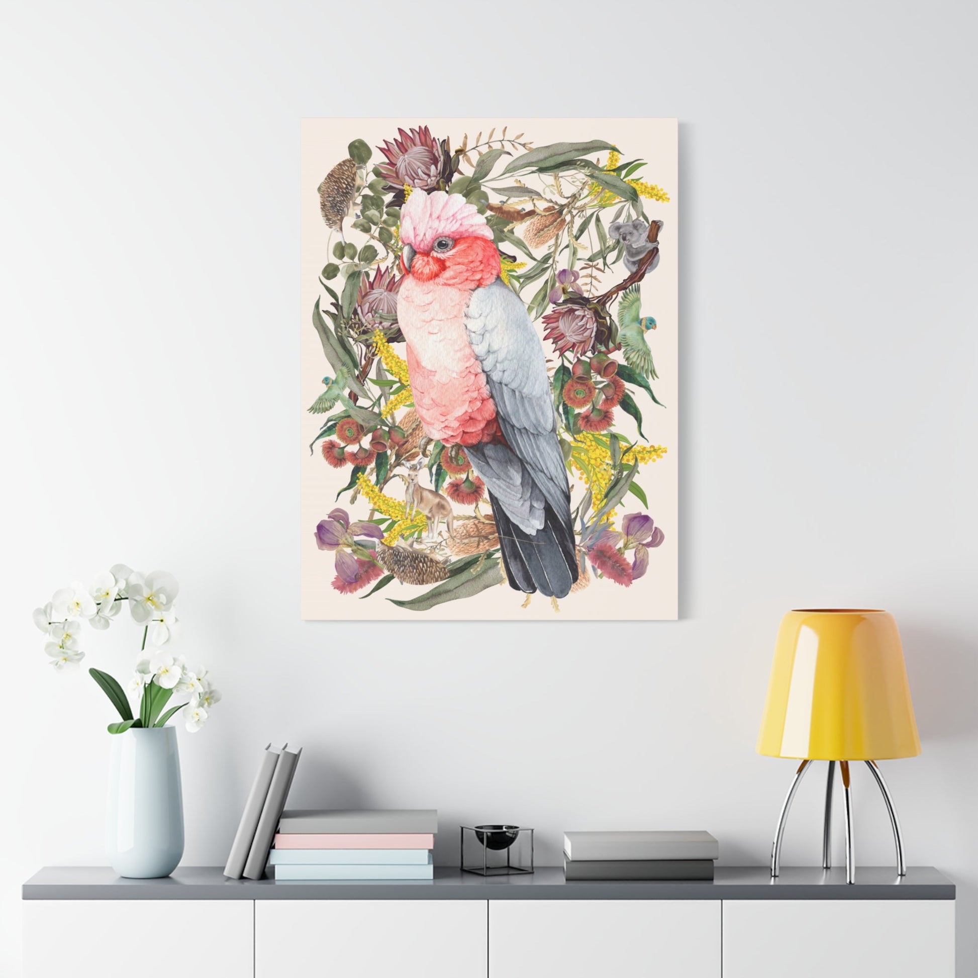 Native Australian Pink Galah Canvas Poster - Solei Designs