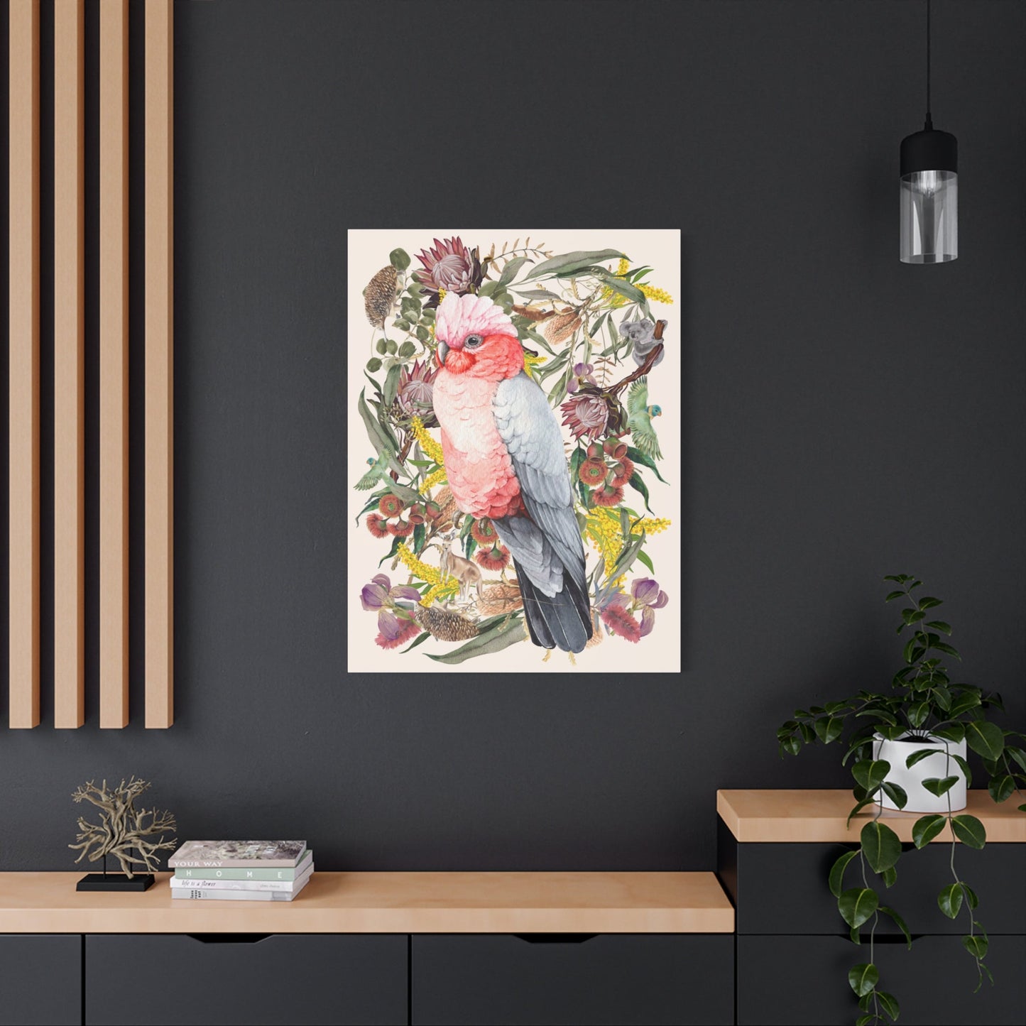 Native Australian Pink Galah Canvas Poster - Solei Designs